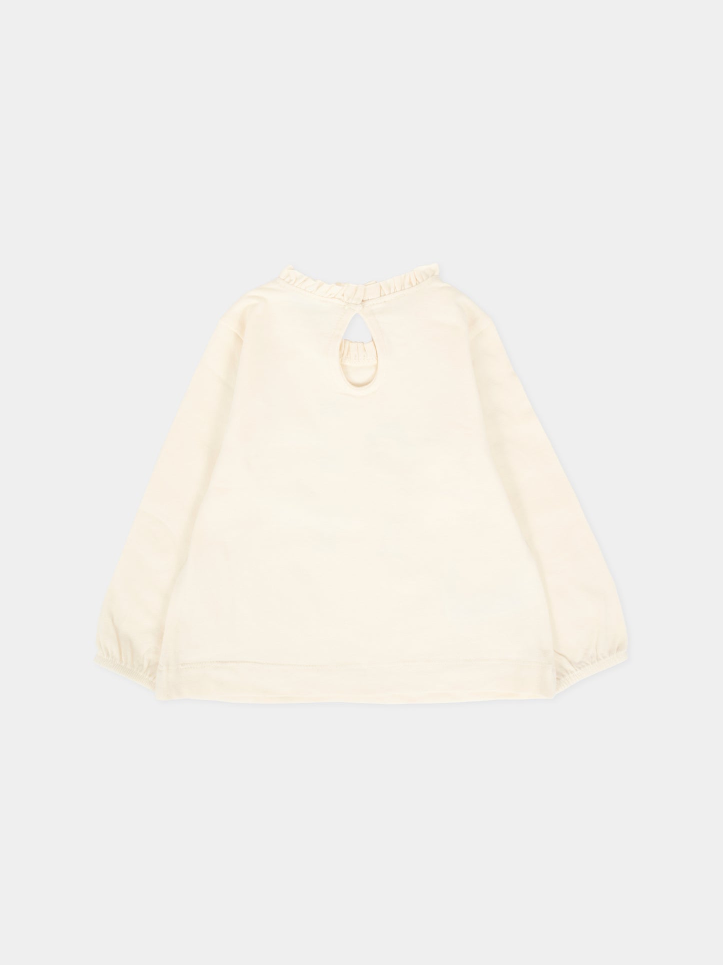 T-shirt avorio per neonata con stampa bambine,Mayoral,2075 078