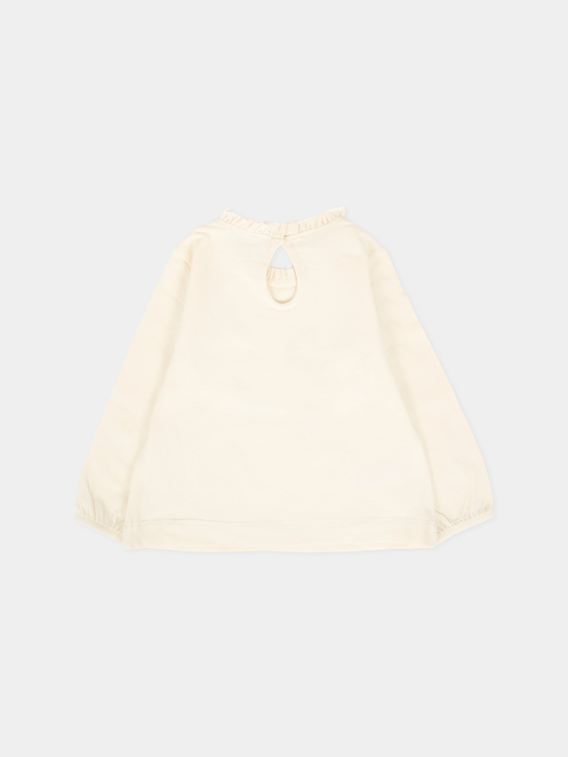 T-shirt avorio per neonata con stampa bambine,Mayoral,2075 078