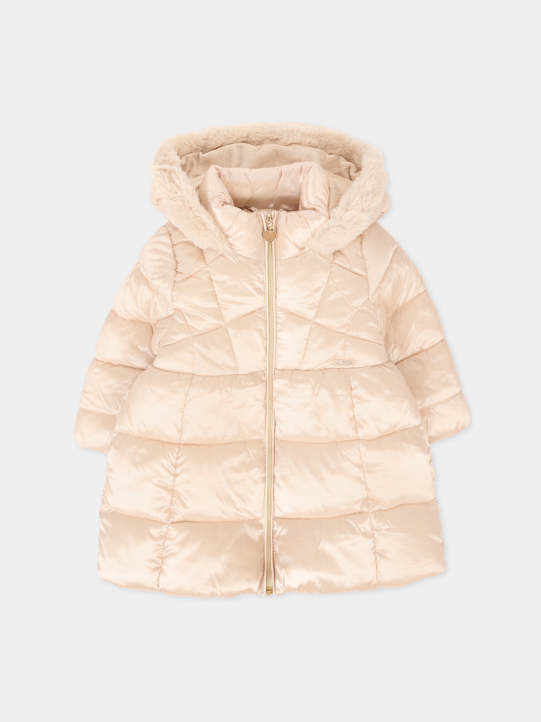 Piumino oro per neonata con logo,Mayoral,2436 055