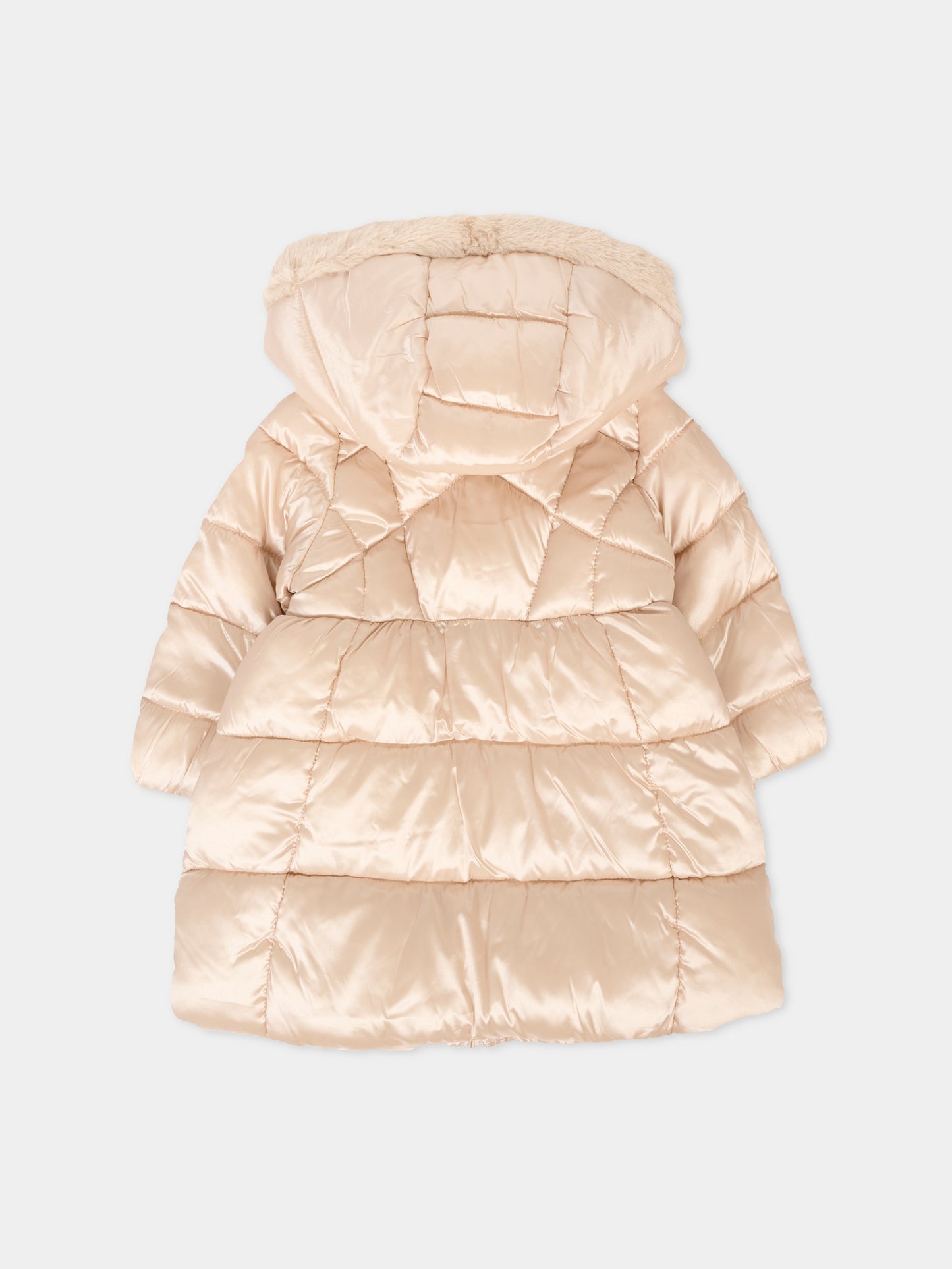 Piumino oro per neonata con logo,Mayoral,2436 055