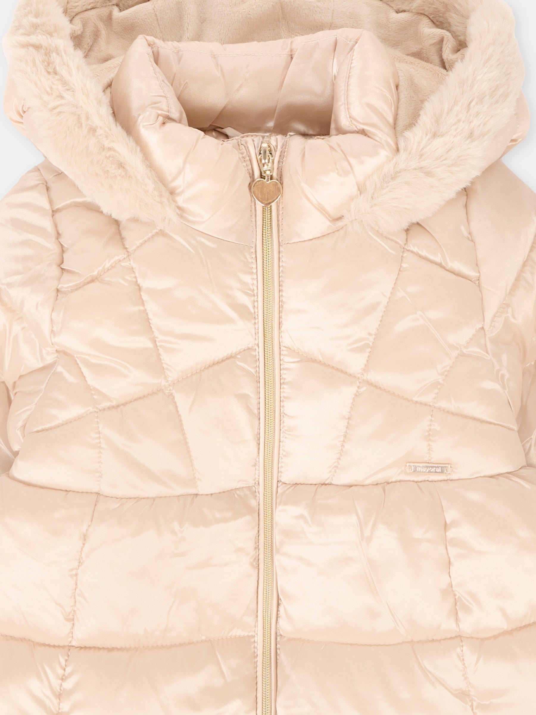 Piumino oro per neonata con logo,Mayoral,2436 055