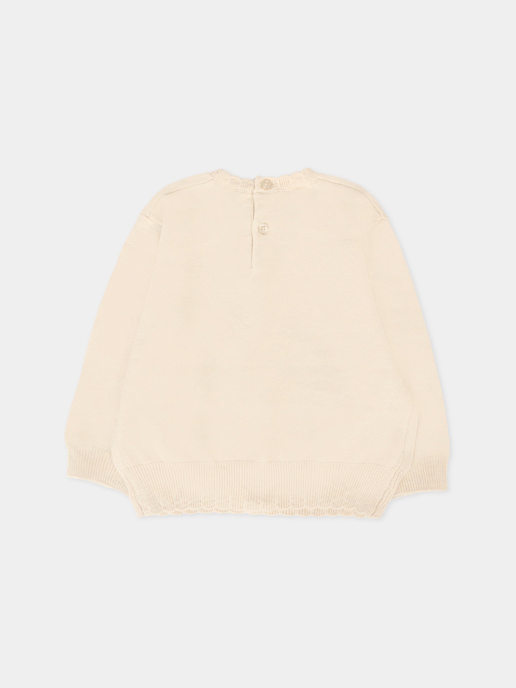 Maglione beige per neonata con coniglio,Mayoral,2354 021