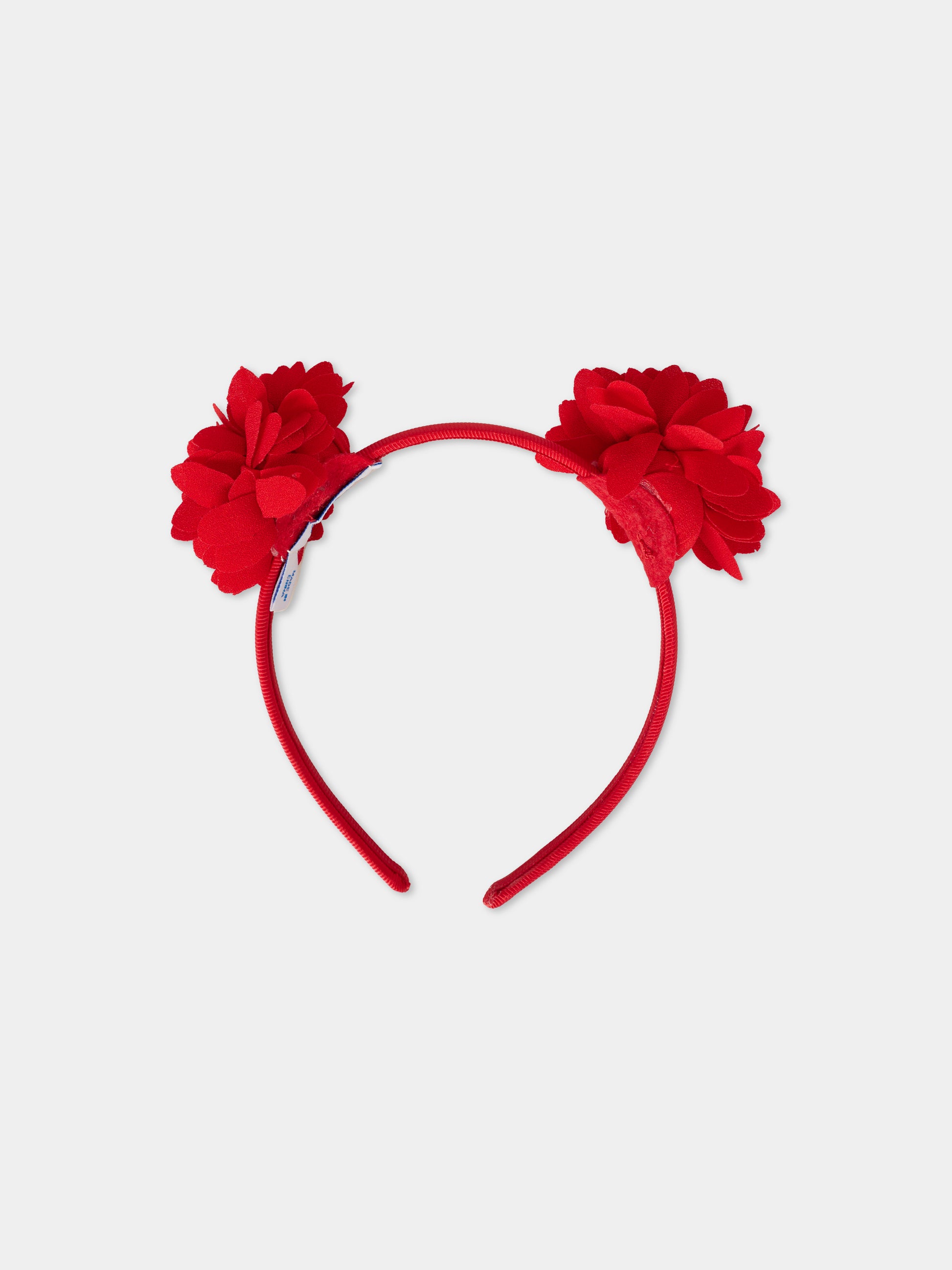 Cerchietto rosso per neonata con fiori,Mayoral,10026 071