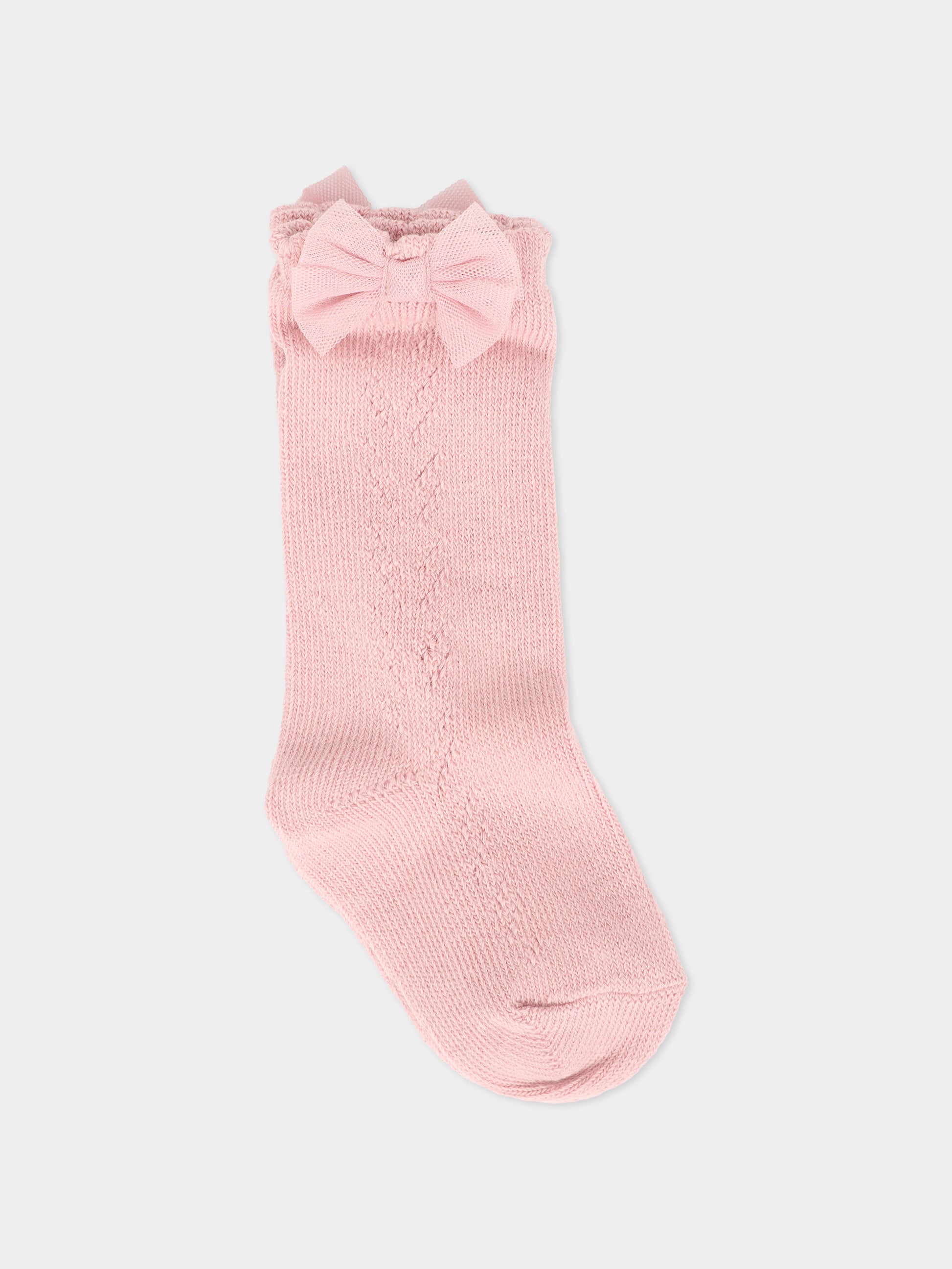 Calzini rosa per neonata con fiocco,Mayoral,10010 046