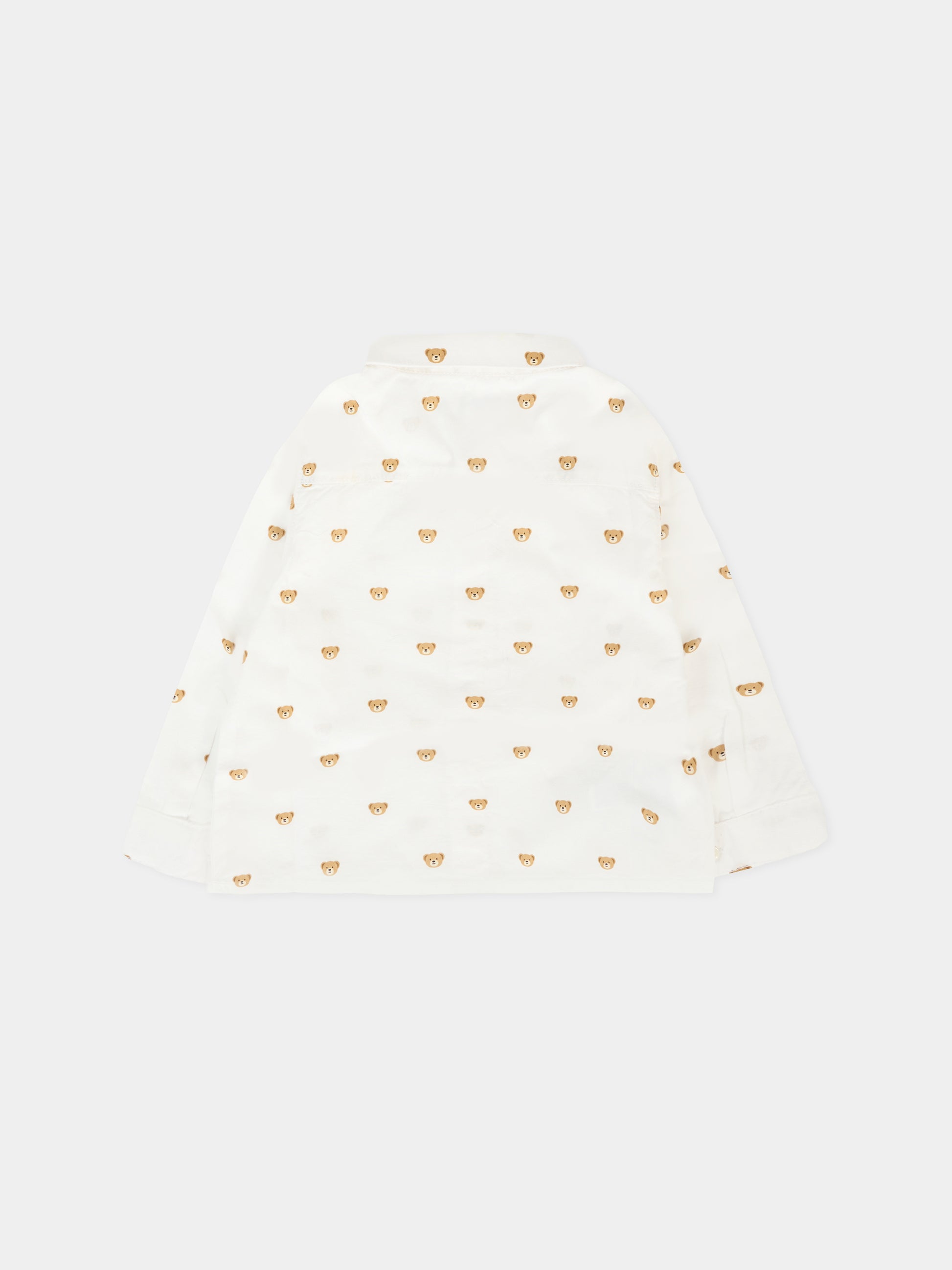 Camicia bianca per neonato con orso all over,Mayoral,2107 087