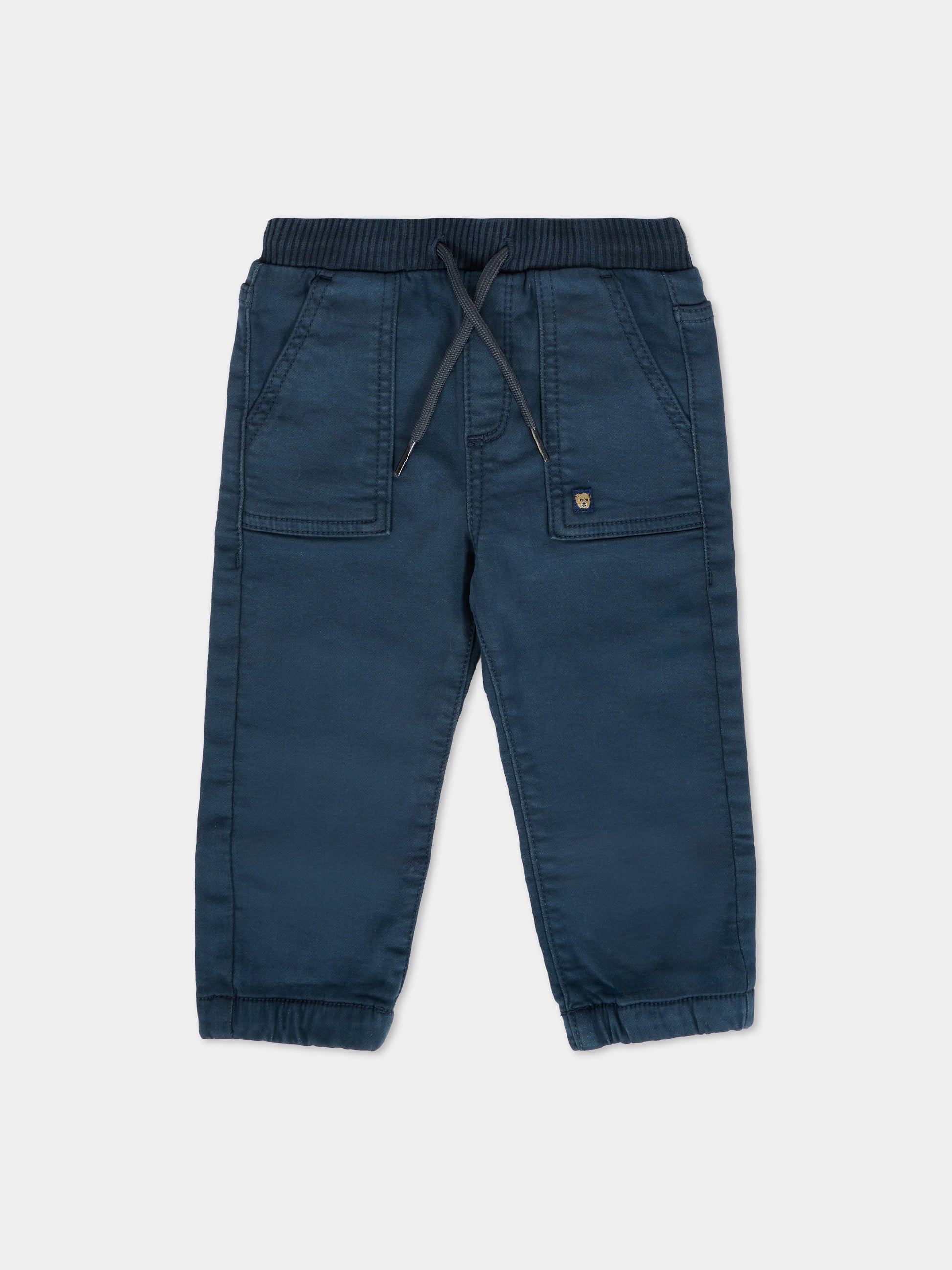 Pantaloni blu per neonato con patch,Mayoral,2503 074