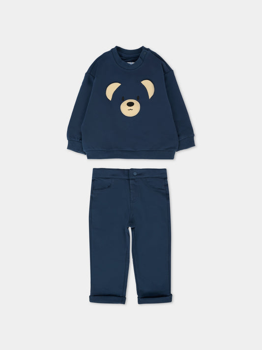 Completo blu per neonato con orso,Mayoral,2597 057