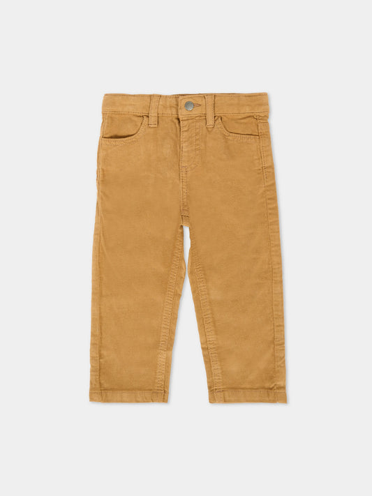 Pantaloni marroni per neonato con logo,Mayoral,542 054