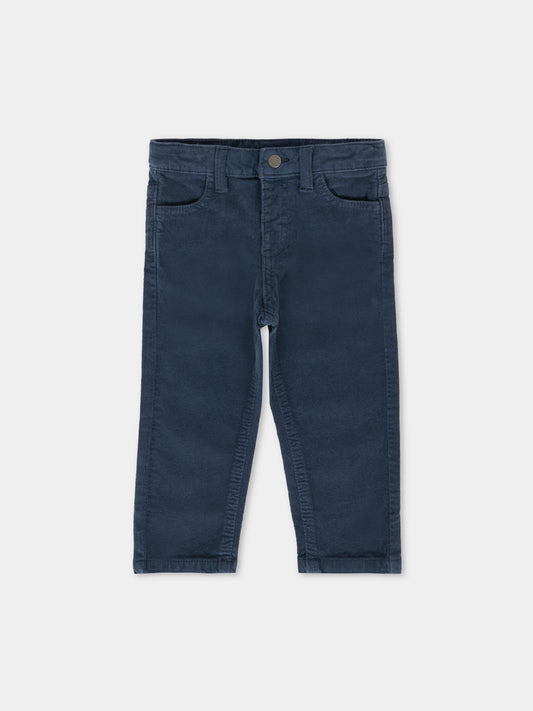 Pantaloni blu per neonato con patch logato,Mayoral,542 057