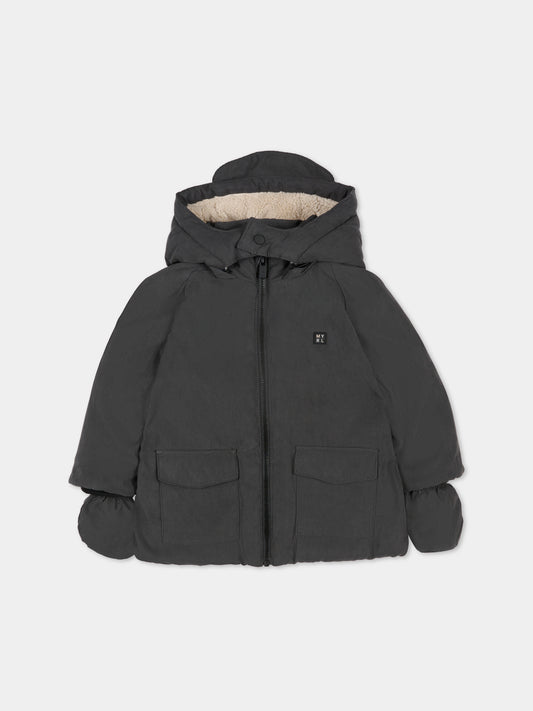 Piumino grigio per neonato con logo,Mayoral,2421 044