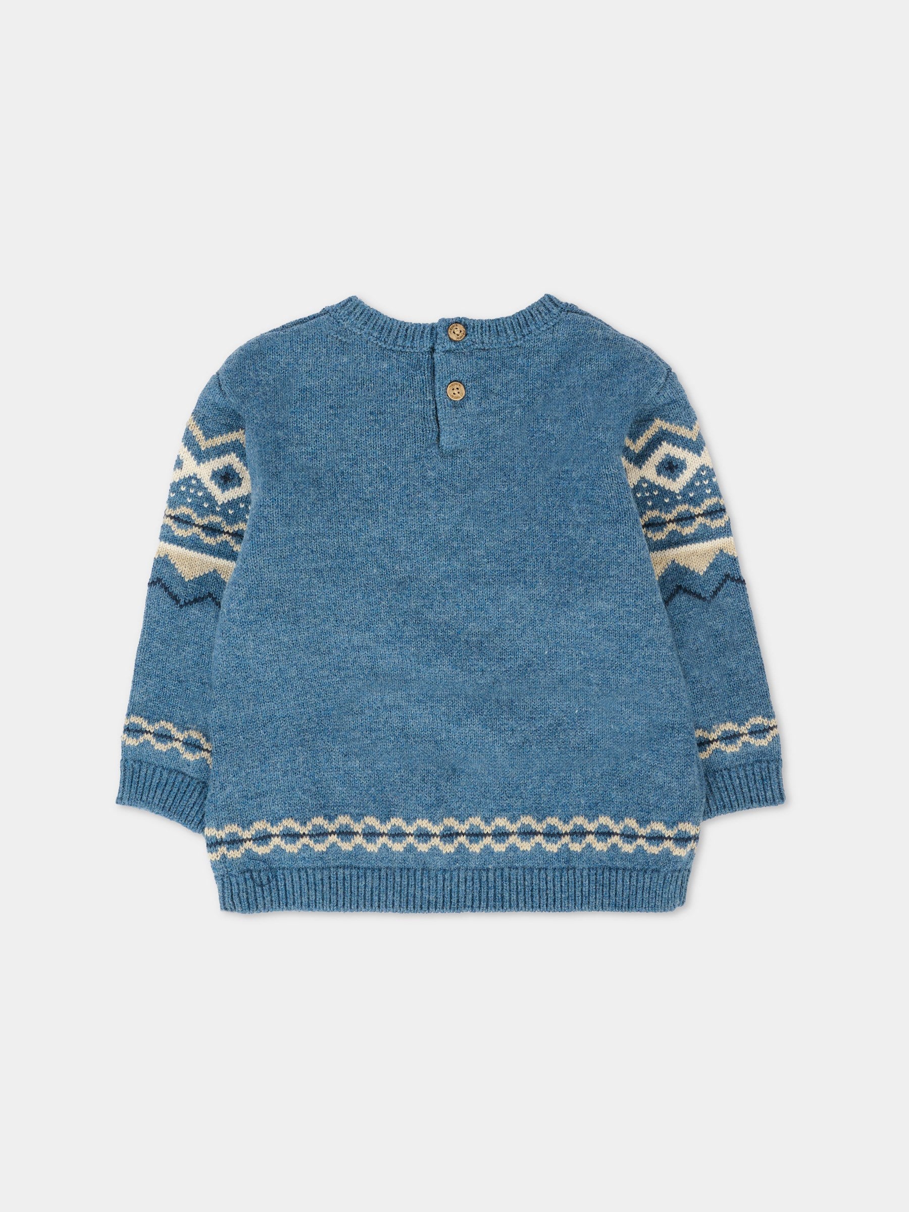 Maglione blu per neonato con motivo jacquard,Mayoral,2344 064