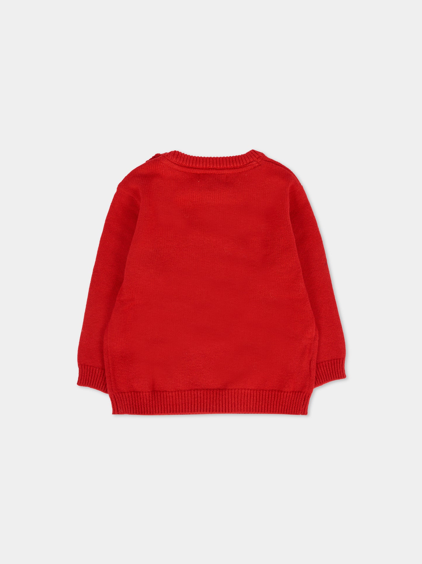 Maglione rosso per neonato con logo,Mayoral,351 047