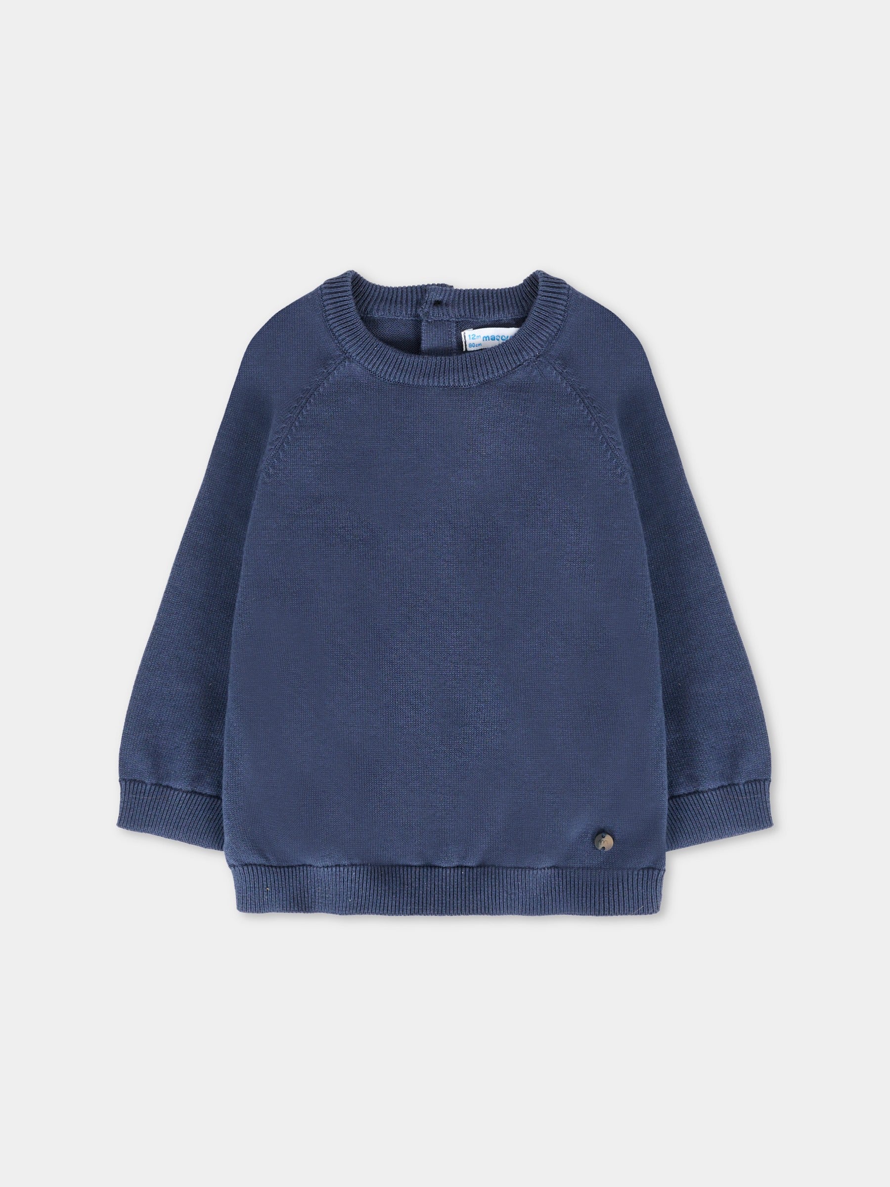 Maglione blu per neonato con patch logato,Mayoral,309 041