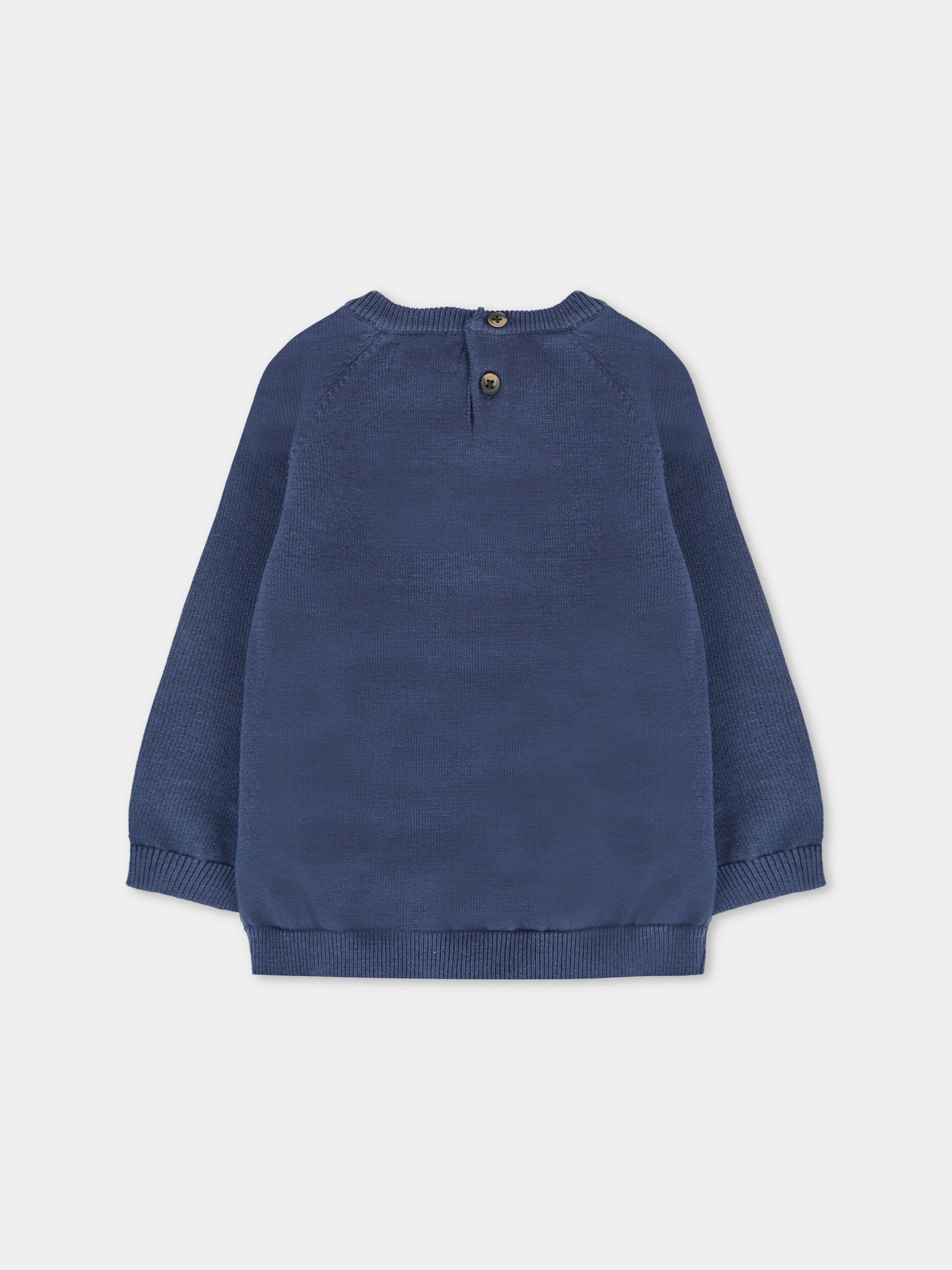 Maglione blu per neonato con patch logato,Mayoral,309 041