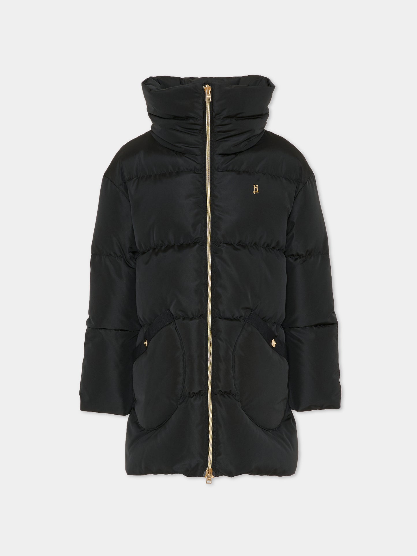 Piumino nero per bambina con logo,Herno Kids,PI000191G 20045 9300
