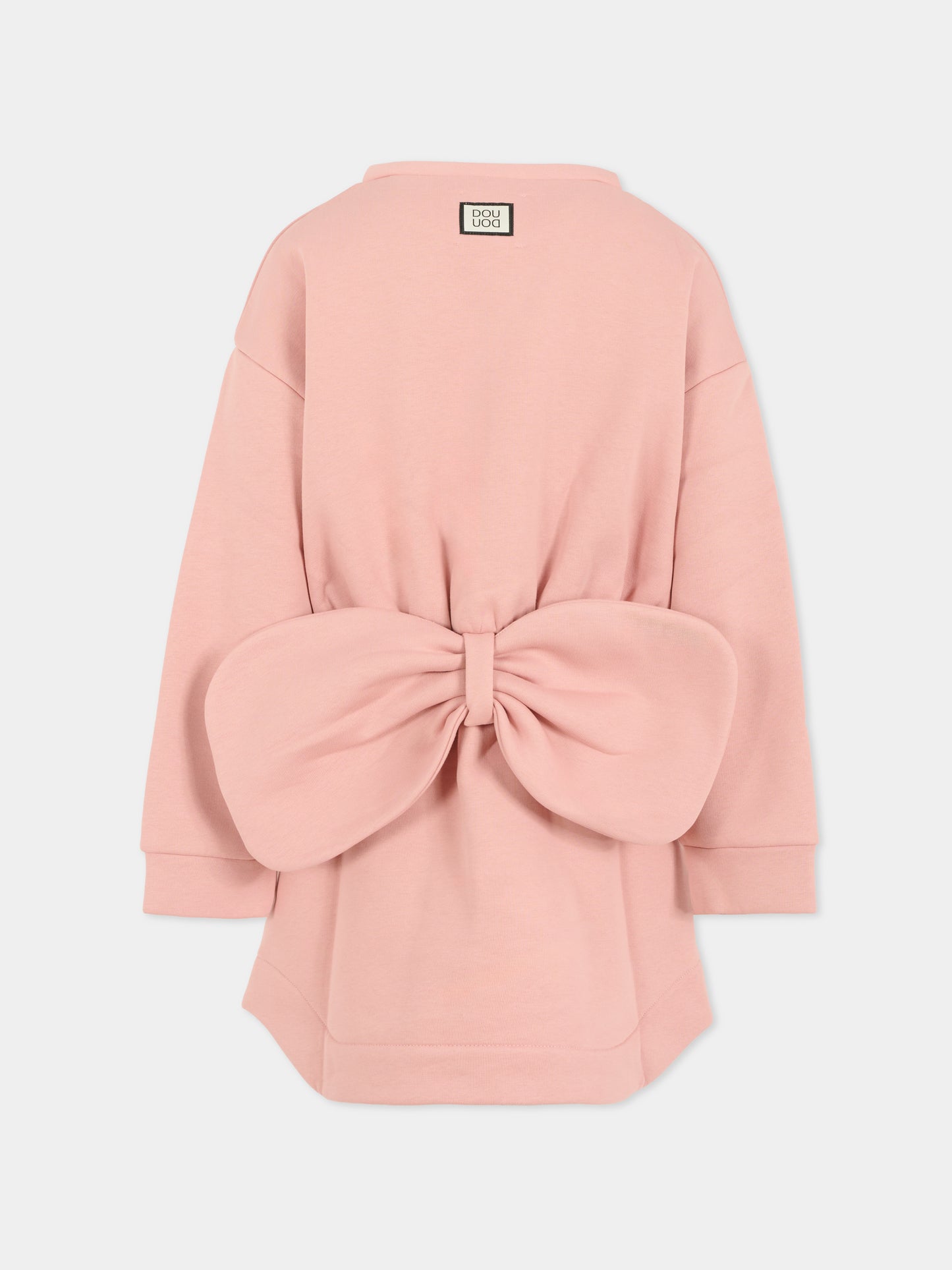 Vestito rosa per bambina con fiocco,Douuod Kids,DX1A50 Z2502 50R