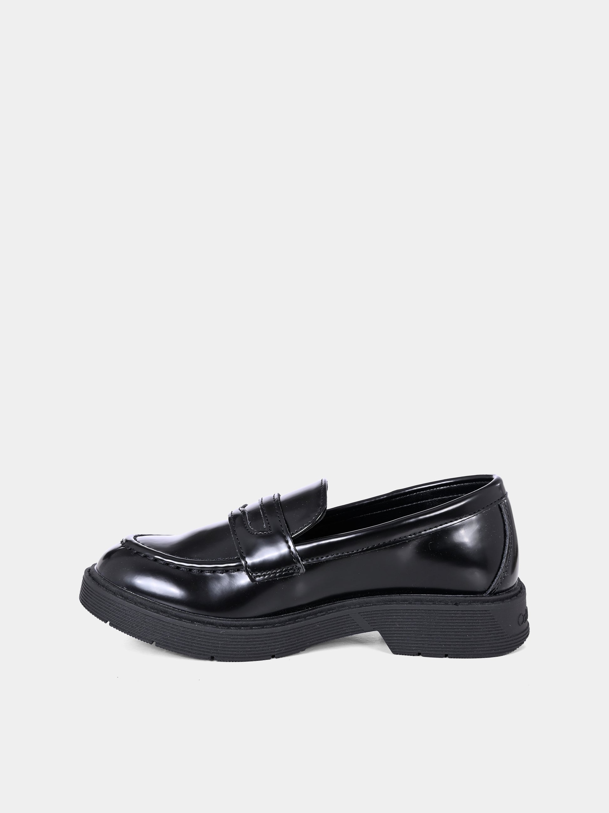 Mocassini neri per bambini con logo,Calvin Klein Kids,V3X4 83181 1453999
