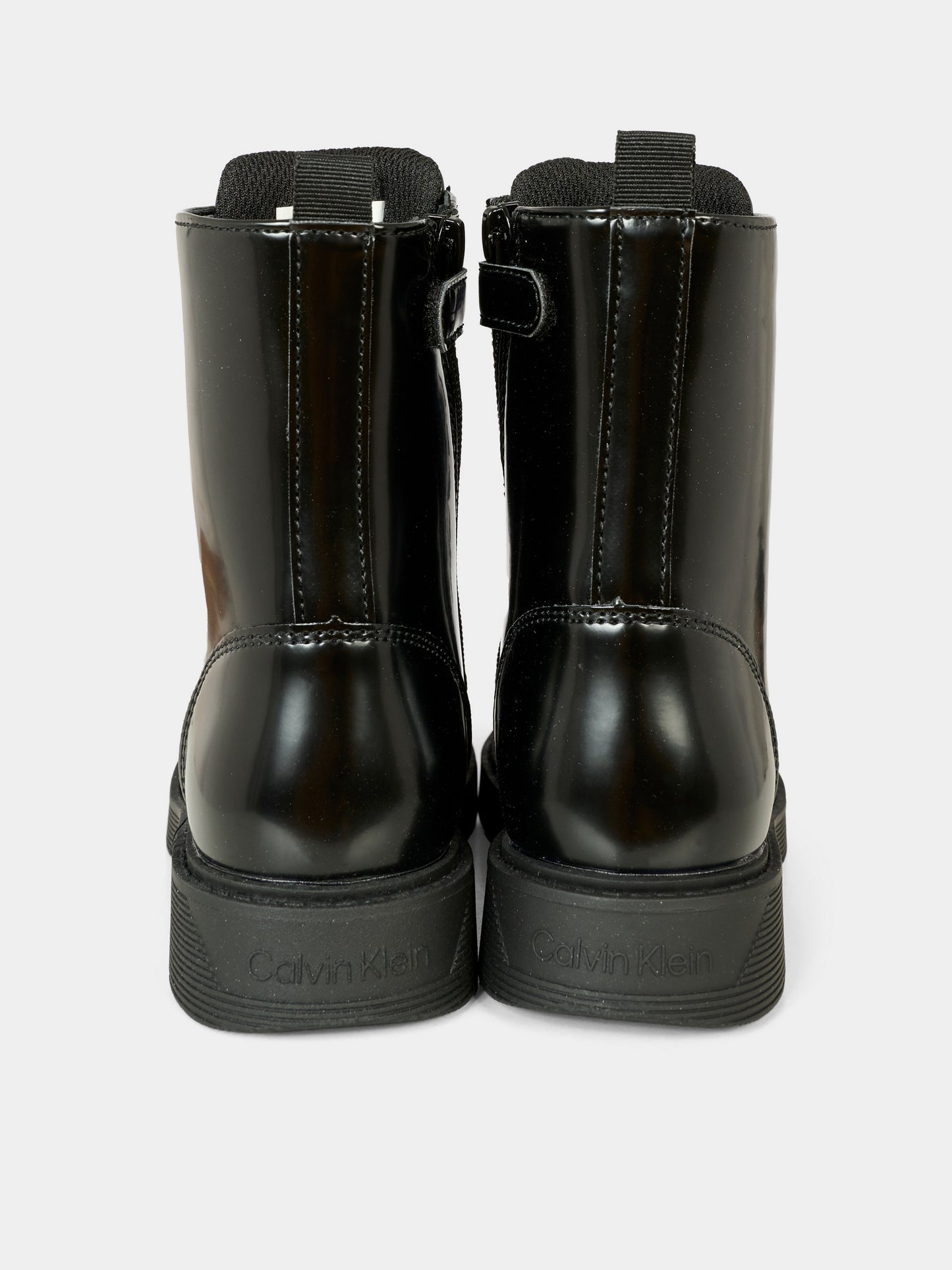 Anfibi neri per bambina con logo,Calvin Klein Kids,V3X5 83185 1453999