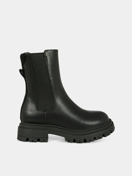 Stivali neri per bambina con logo,Calvin Klein Kids,V3A5 83121 1464999