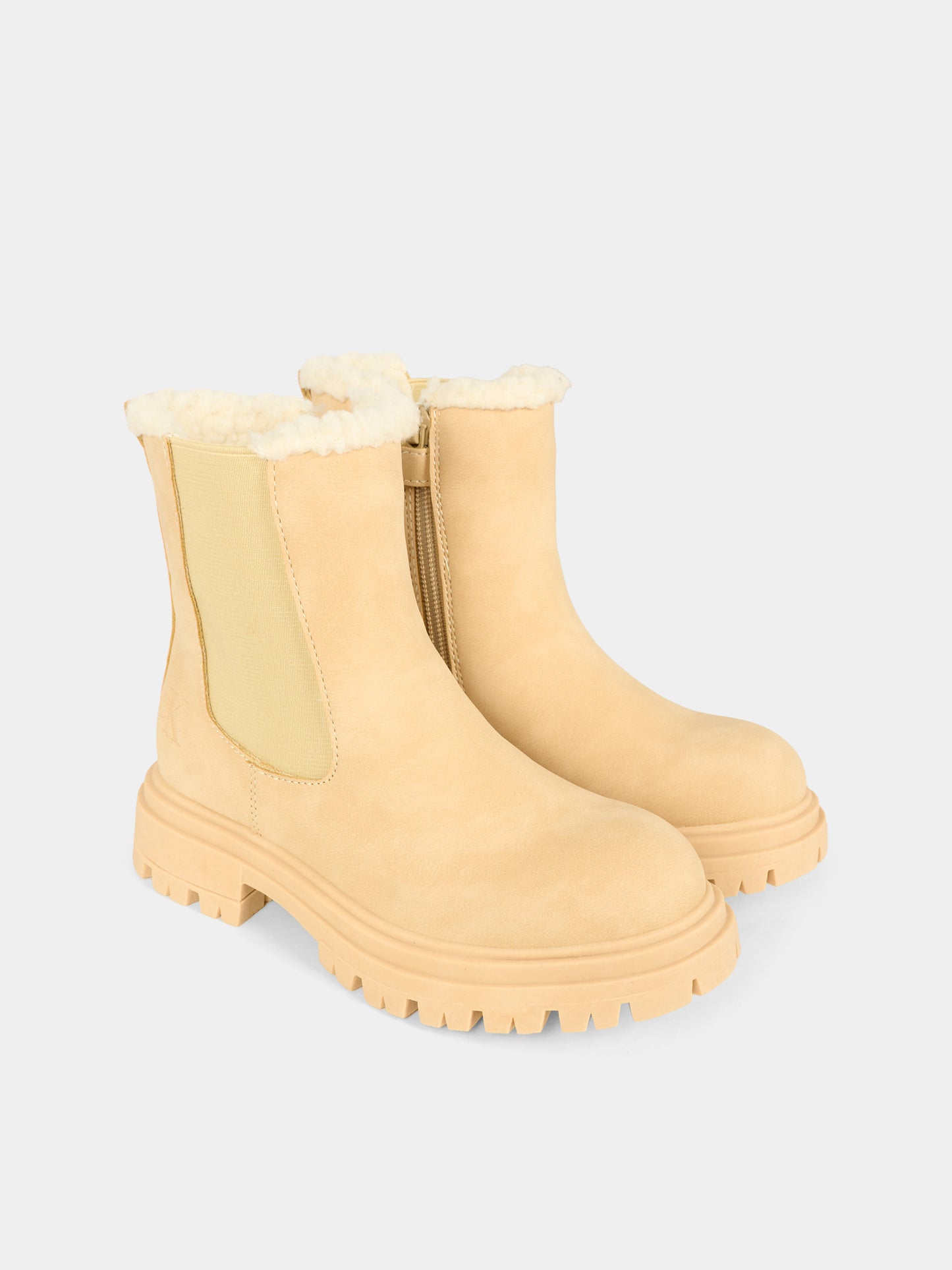 Stivaletti beige per bambina con logo,Calvin Klein Kids,V3A5 83126 0315500