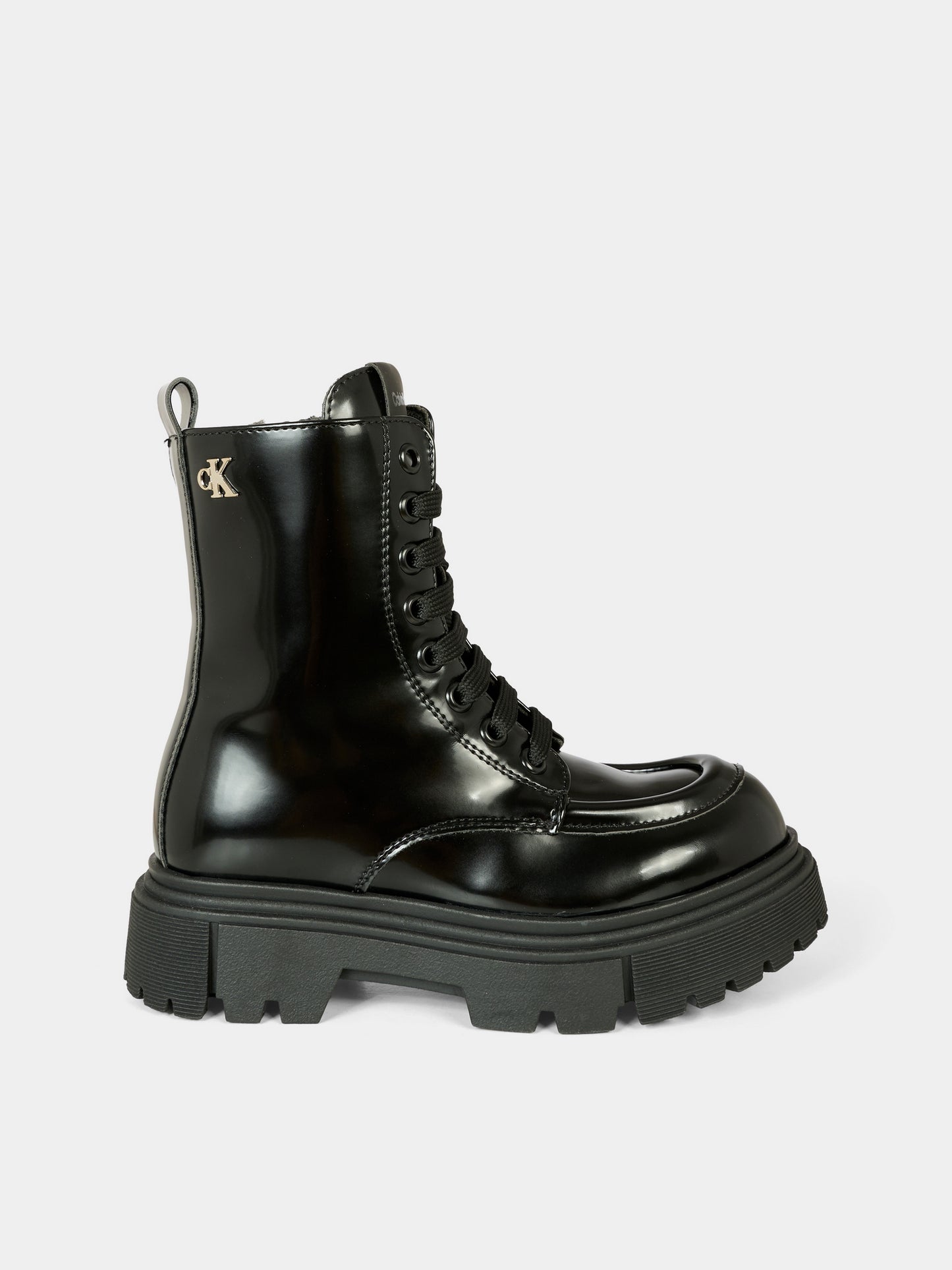 Anfibi nero per bambini con logo,Calvin Klein Kids,V4A5 83132 1453999