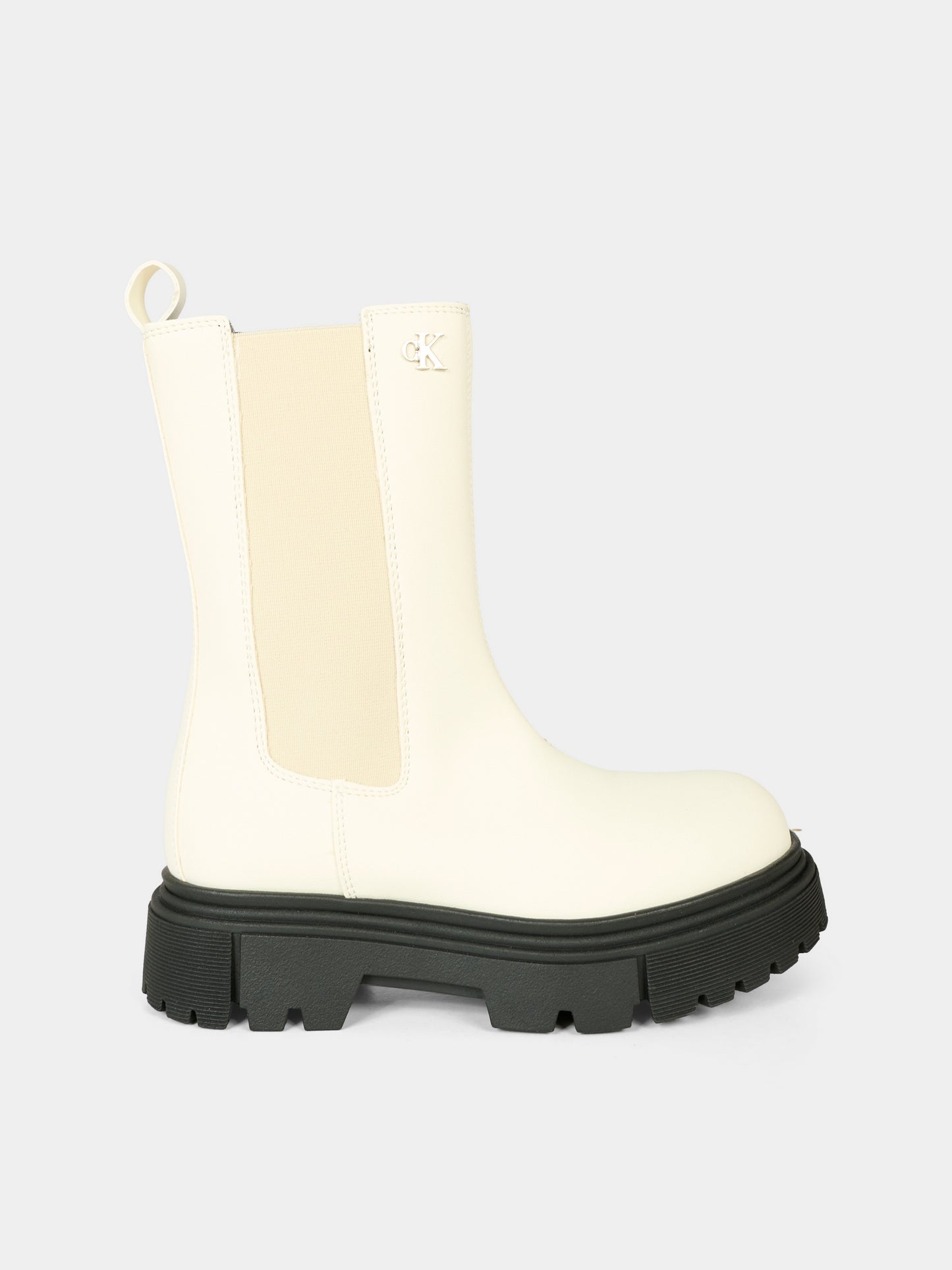 Stivali bianchi per bambina con logo,Calvin Klein Kids,V4A5 83137 1355672