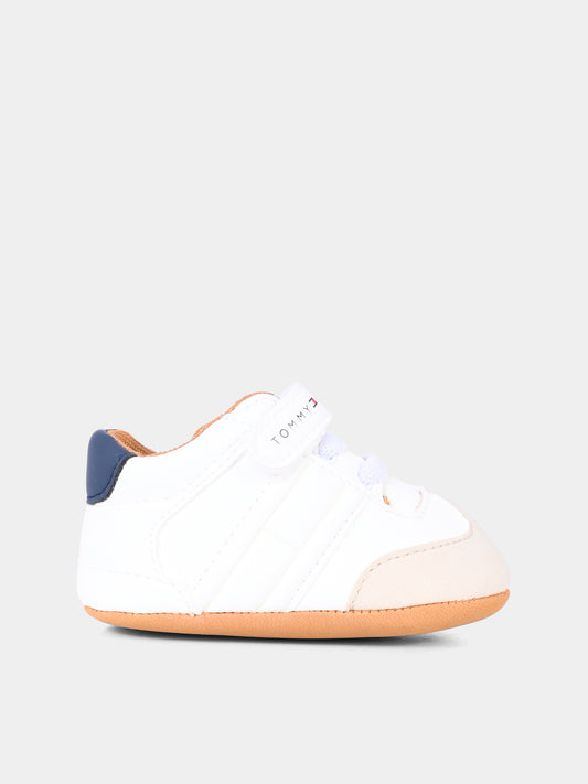 Sneakers beige per neonato con logo,Tommy Hilfiger Junior,T0B9 34055 1269B058