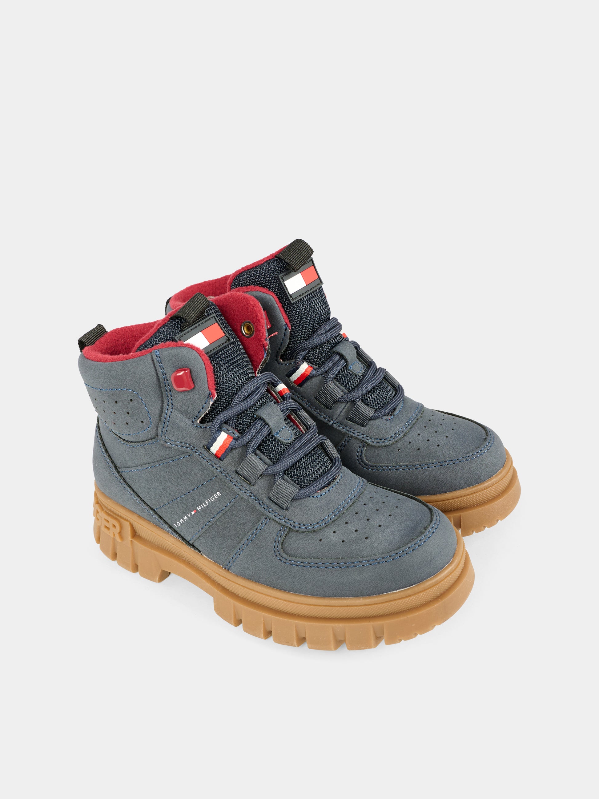 Stivaletti blu per neonato e bambino con logo,Tommy Hilfiger Junior,T1X5 34127 1696800