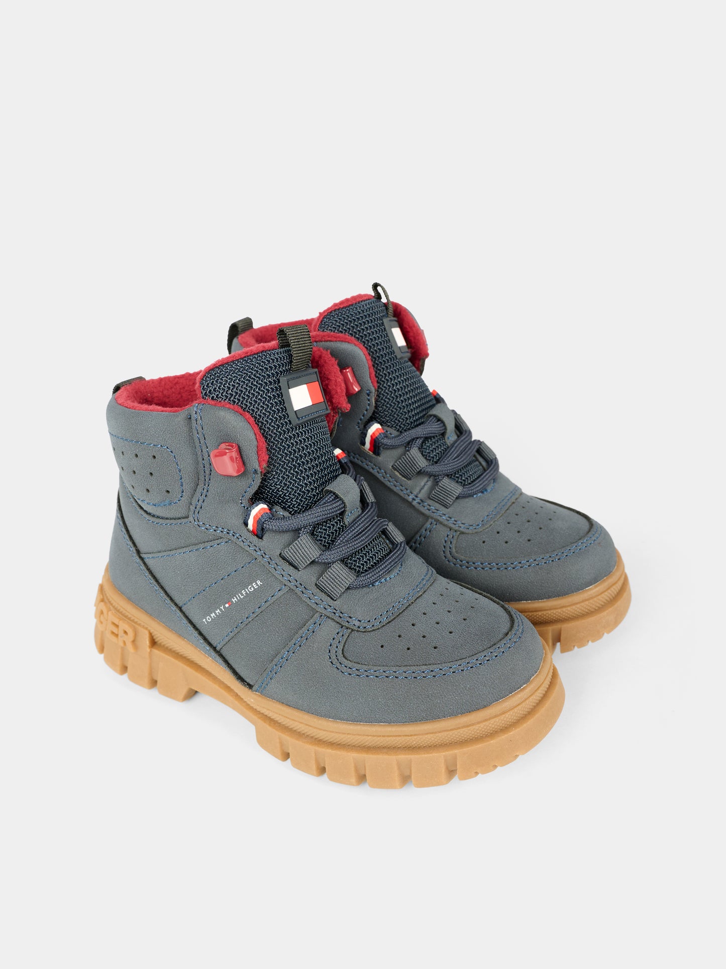 Stivaletti blu per bambino con logo,Tommy Hilfiger Junior,T3X5 34129 1696800