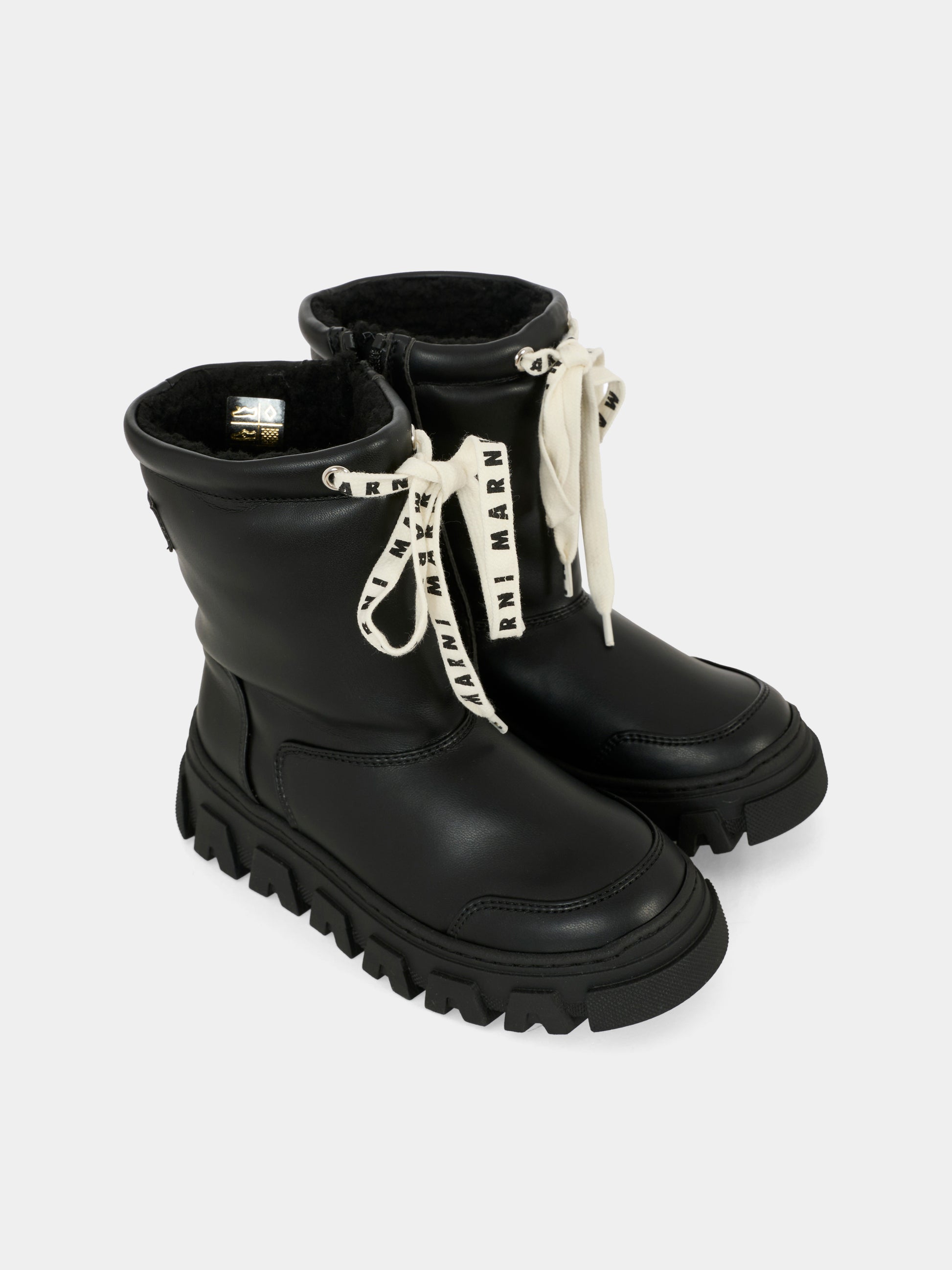 Stivaletti neri per bambini con logo,Marni Kids,82039 - VAR1