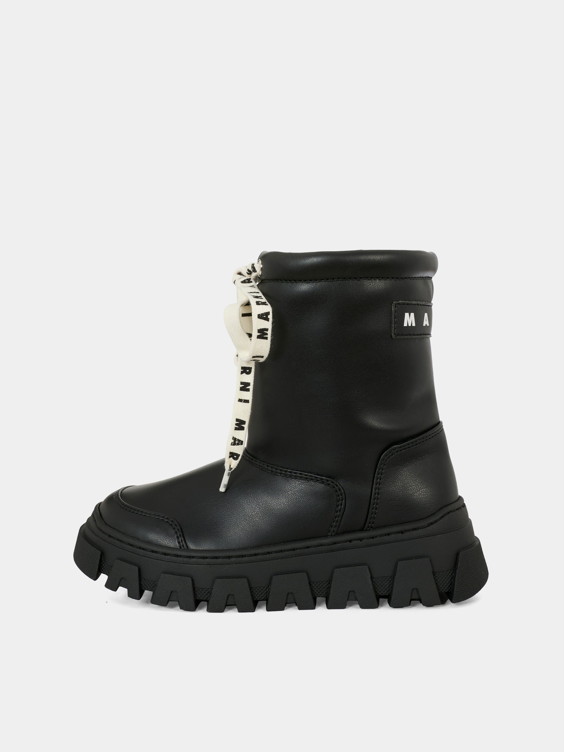 Stivaletti neri per bambini con logo,Marni Kids,82039 - VAR1