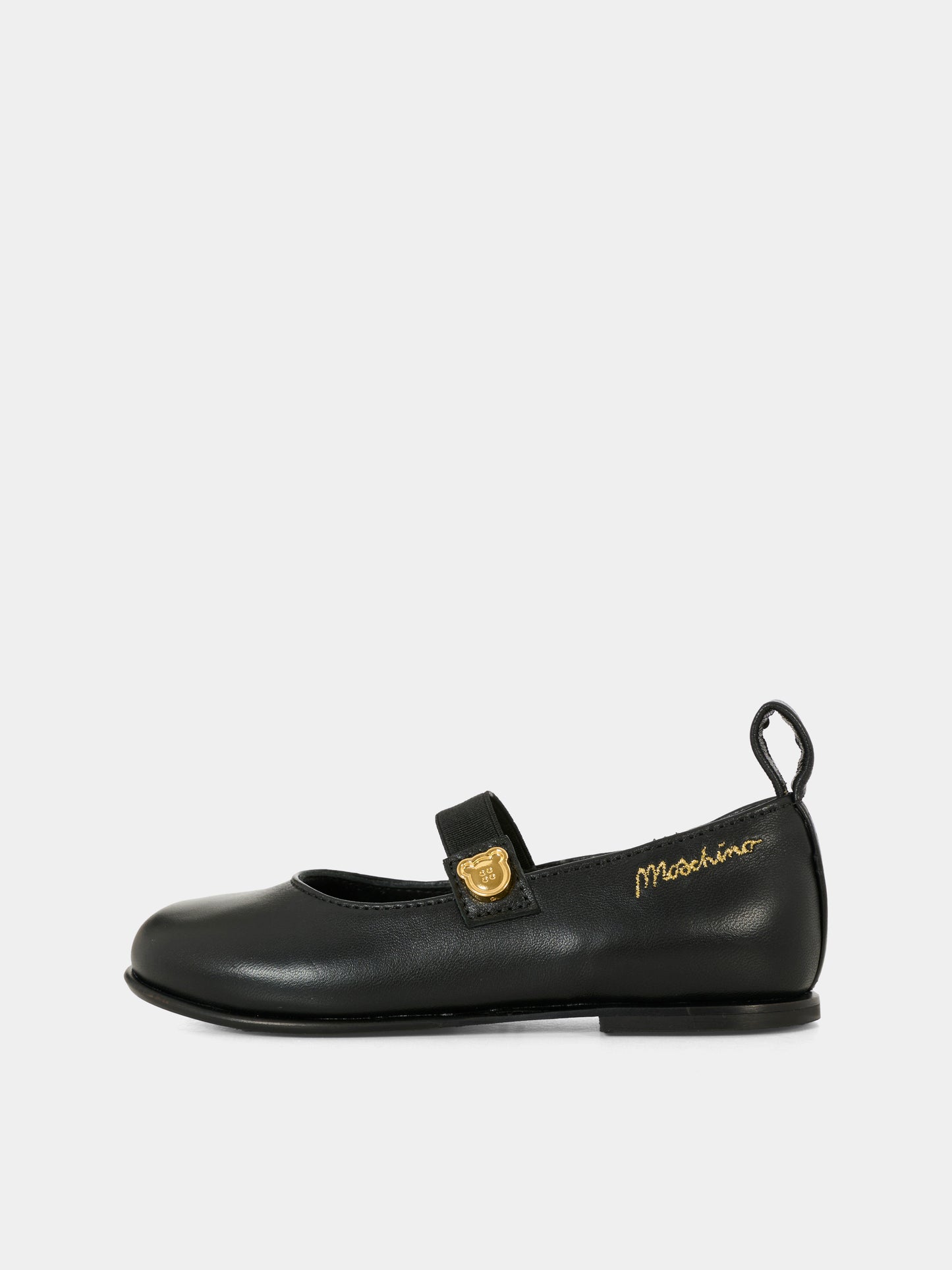 Ballerine nere per bambina con logo,Moschino Kids,81822 - VAR1