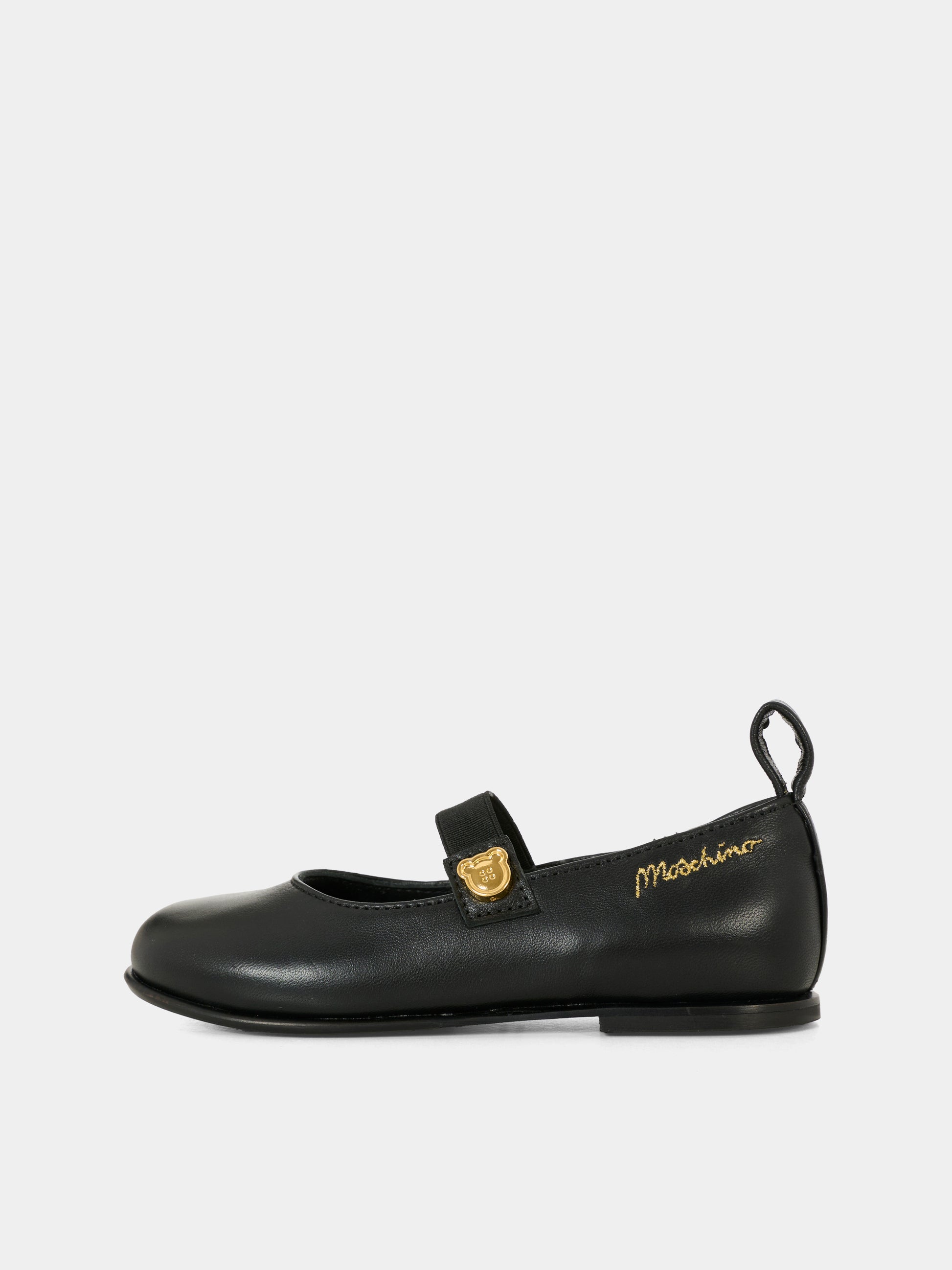 Ballerine nere per bambina con logo,Moschino Kids,81822 - VAR1