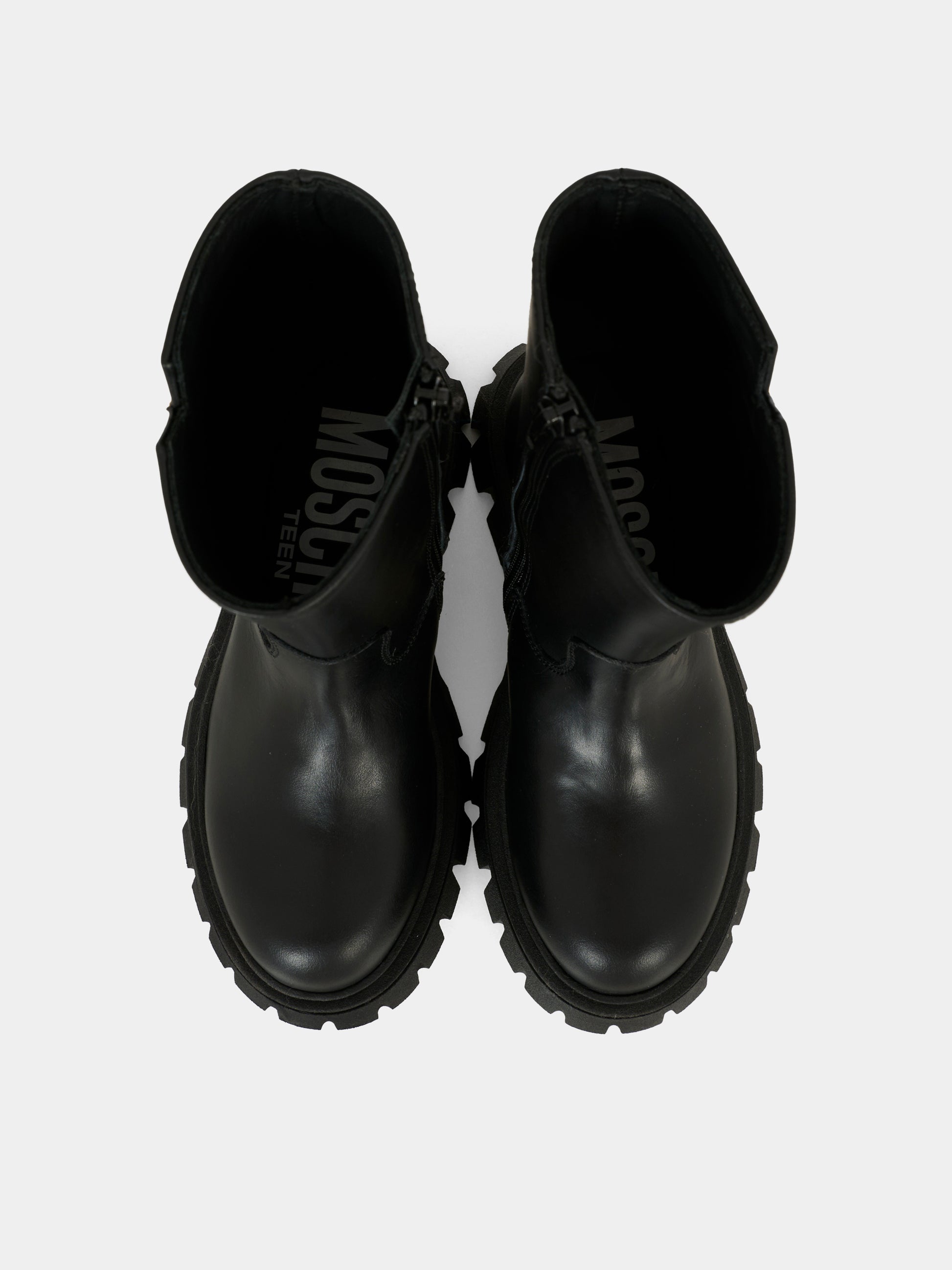 Stivali neri per bambina con logo,Moschino Kids,81963 - VAR1