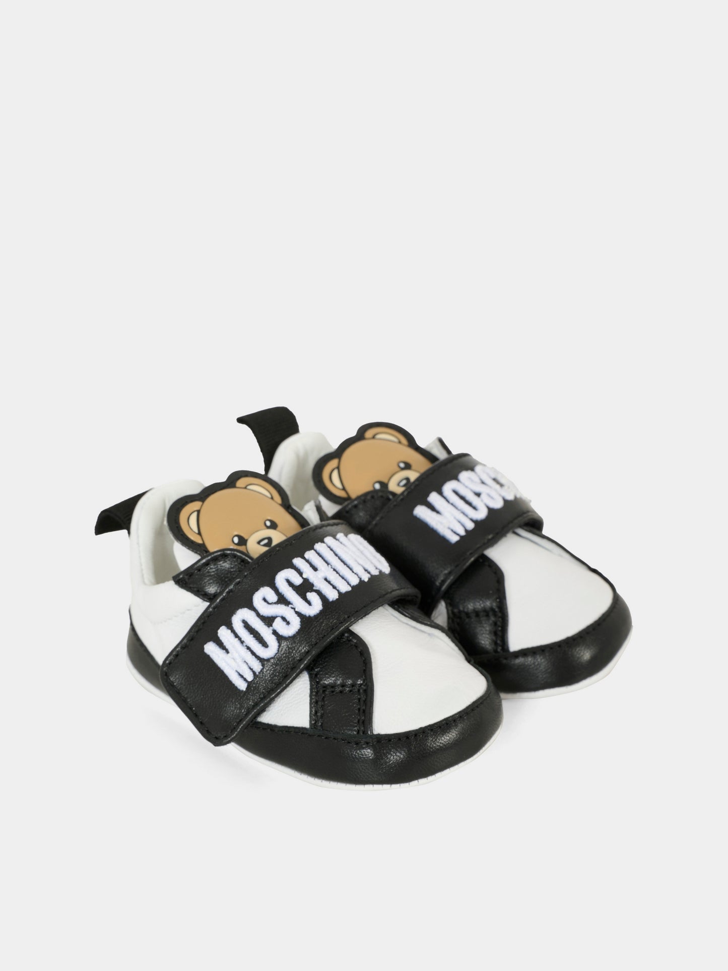 Baskets noires pour bébé enfants avec Teddy Bear