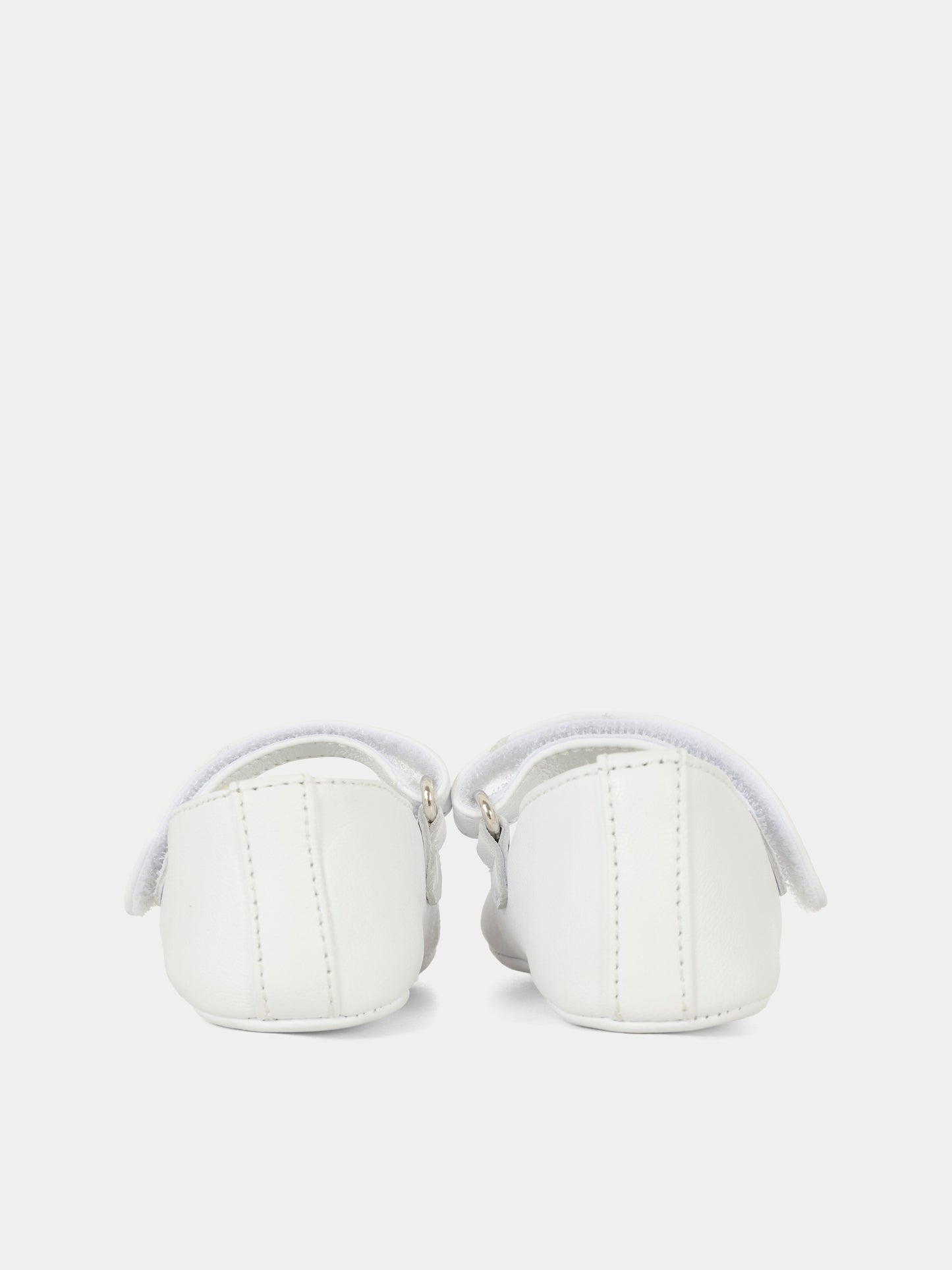 Ballerines blanches pour bébé fille avec Teddy bear