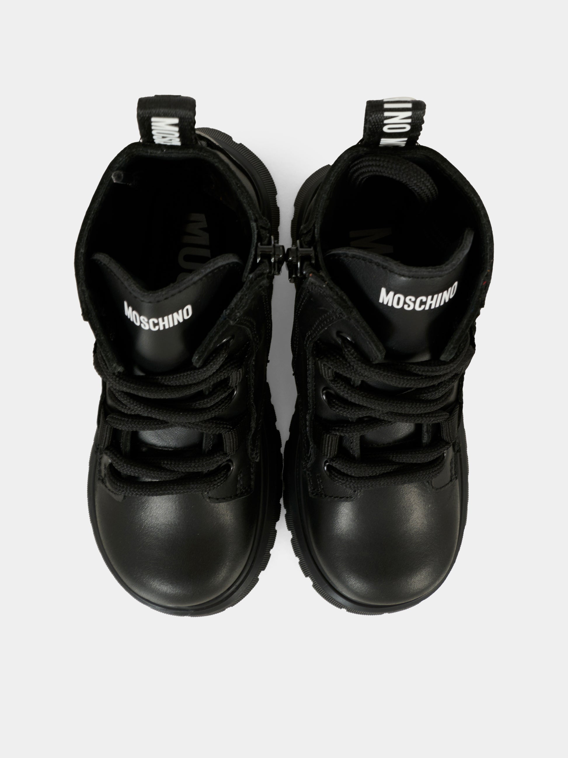 Anfibi neri per bambini con Teddy Bear,Moschino Kids,81862 - VAR1