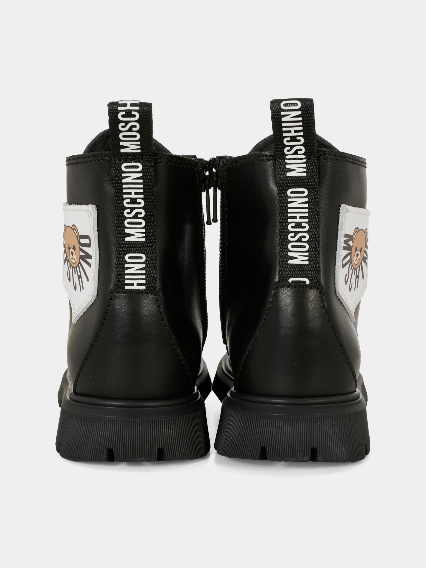 Anfibi neri per bambini con Teddy Bear,Moschino Kids,81862 - VAR1