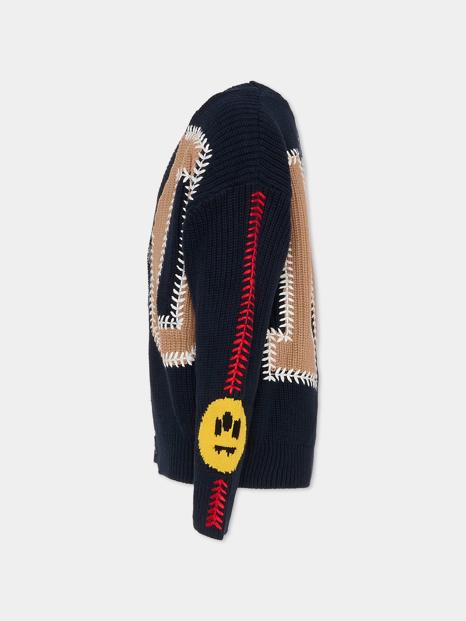 Cardigan blu per bambino con smile,Barrow,F5BKJUCA065 060