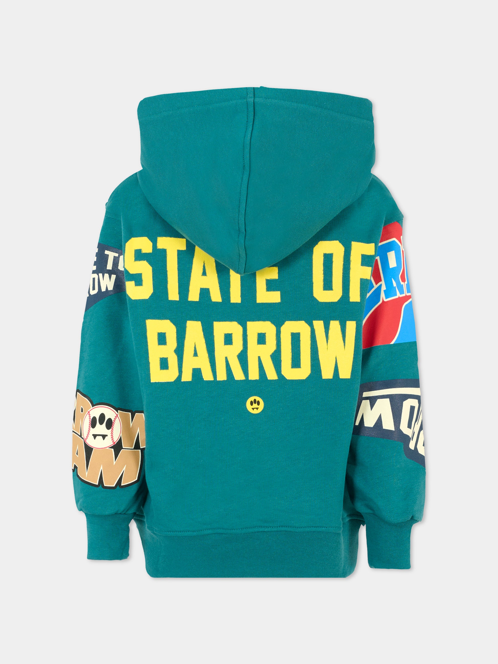 Felpa verde per bambino con smile e scritte,Barrow,F5BKJUHS078 309