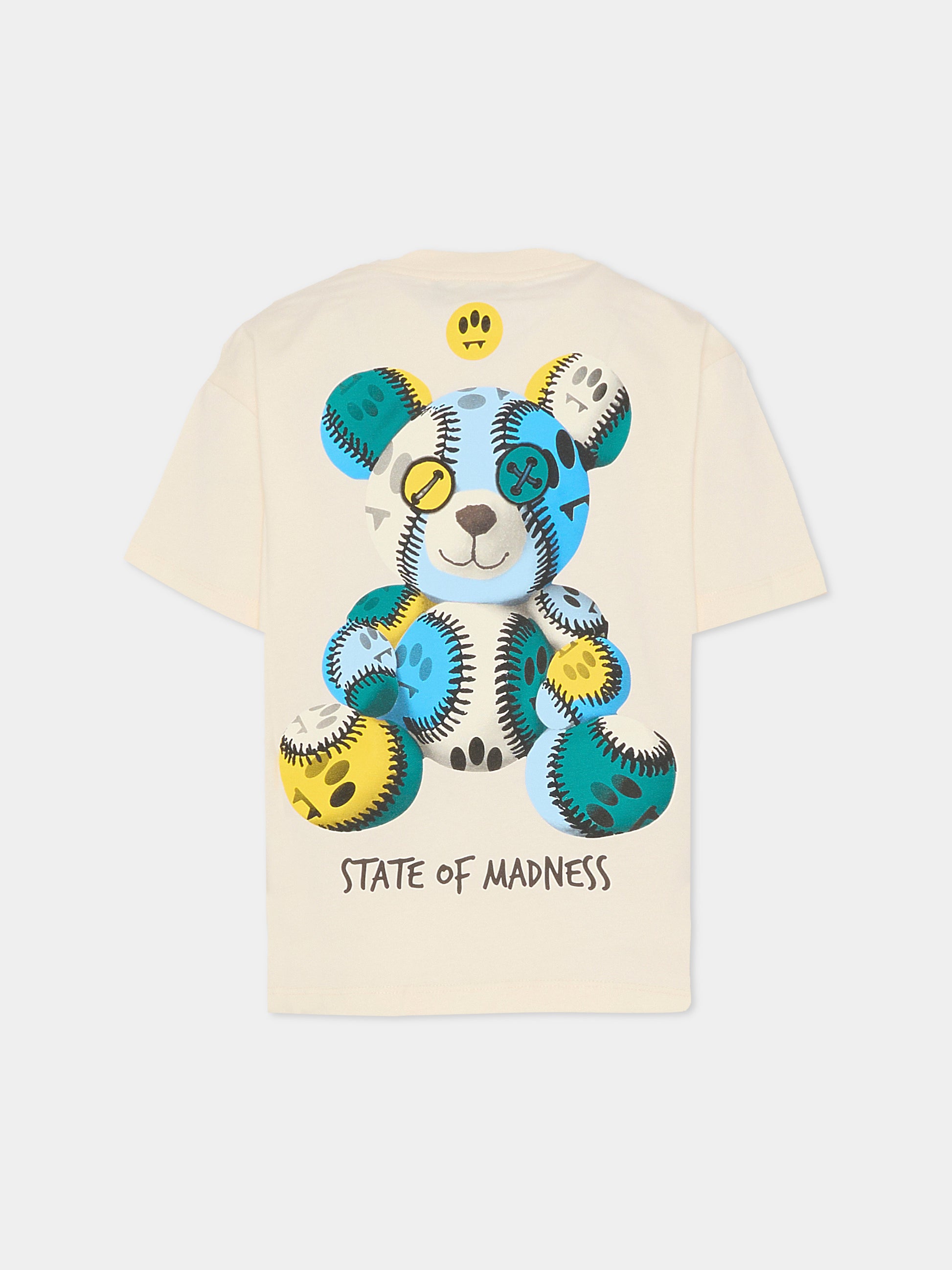 T-shirt avorio per bambino con stampa Bear,Barrow,F5BKJUTH077 013