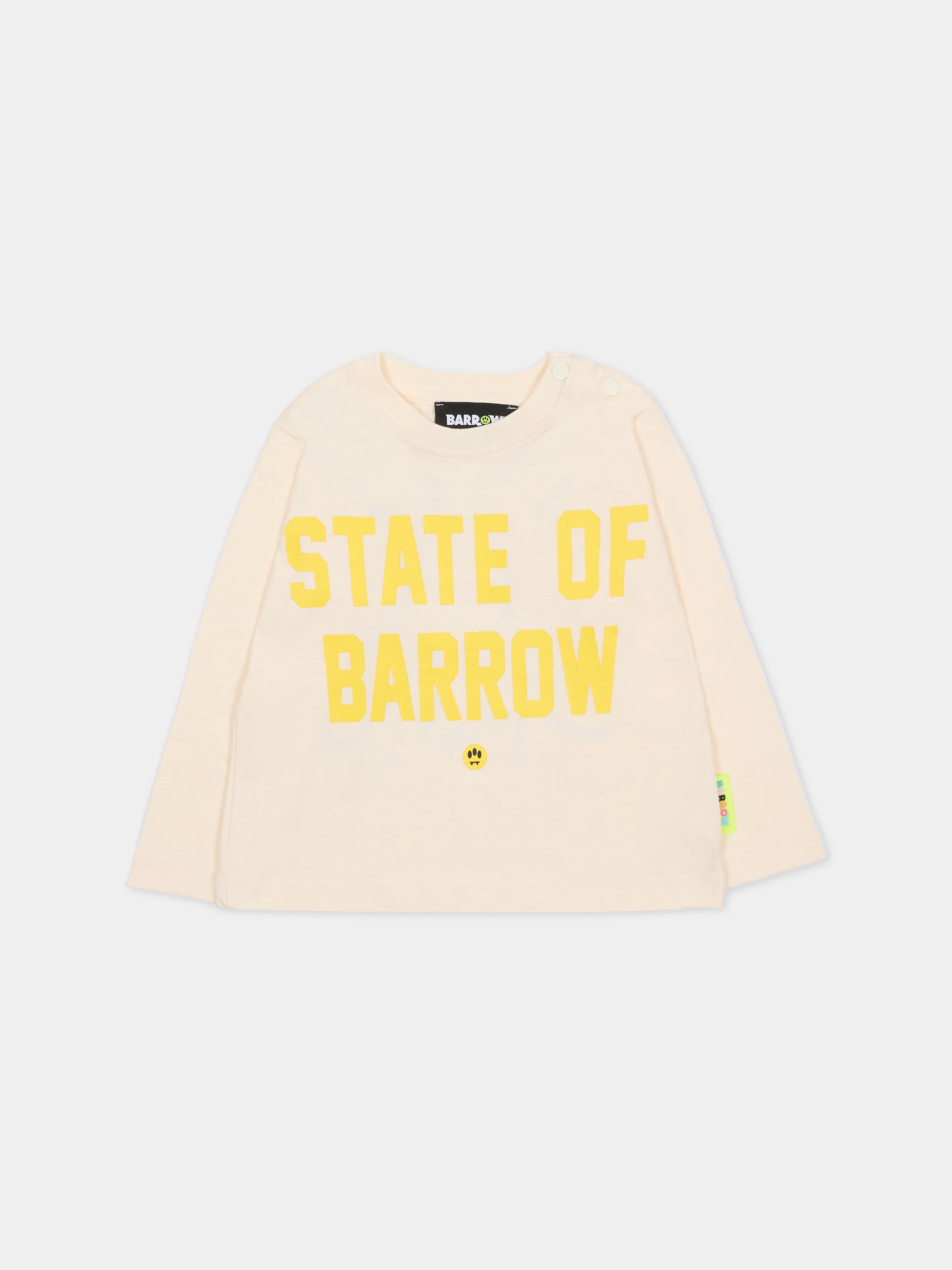 T-shirt avorio per neonato con stampa Bear,Barrow,F5BKUNTH216 013