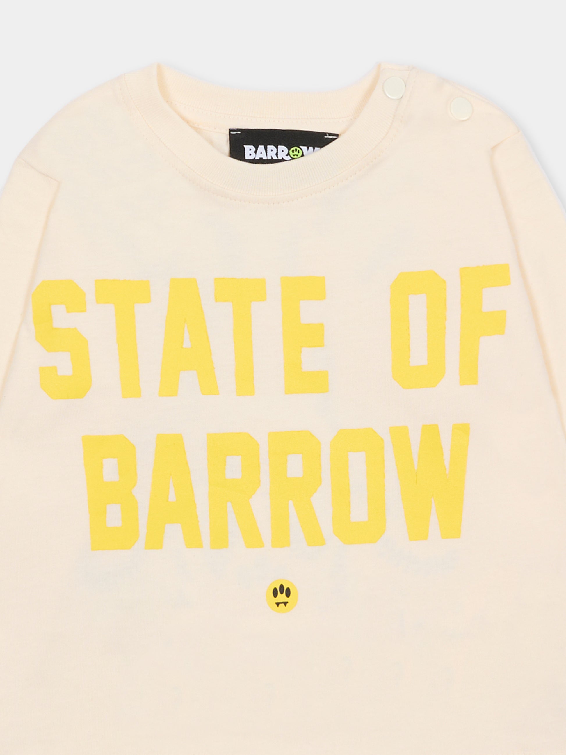 T-shirt avorio per neonato con stampa Bear,Barrow,F5BKUNTH216 013