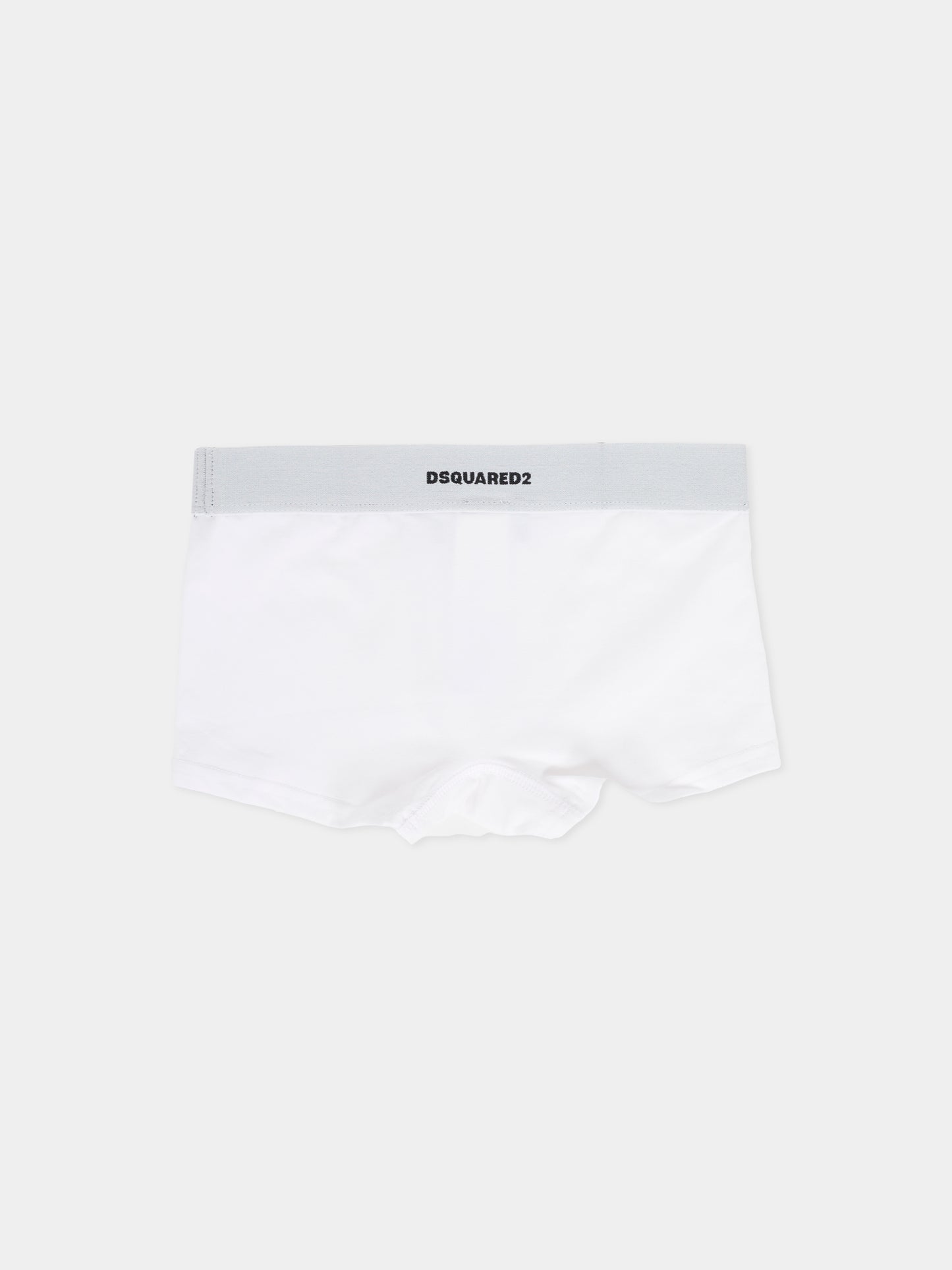 Boxer bianco per bambino con logo,Dsquared2,DQ2952-D008J-DQ10E