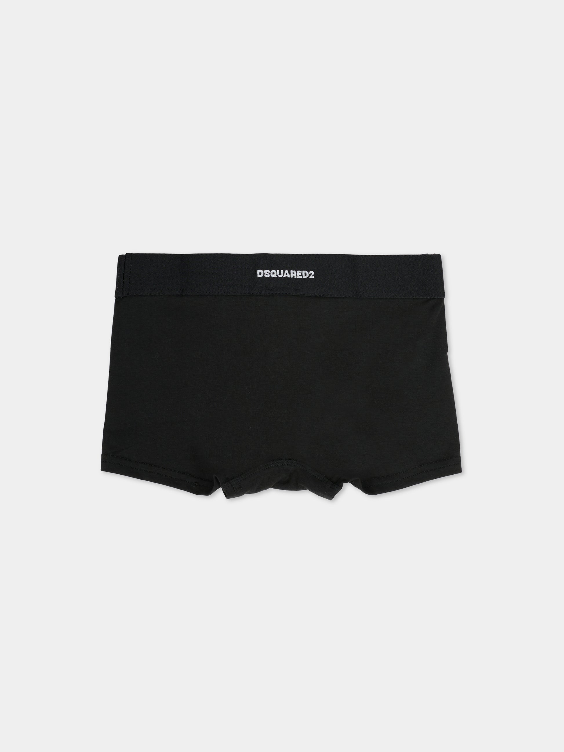 Boxer nero per bambino con logo,Dsquared2,DQ2952-D008J-DQ90J