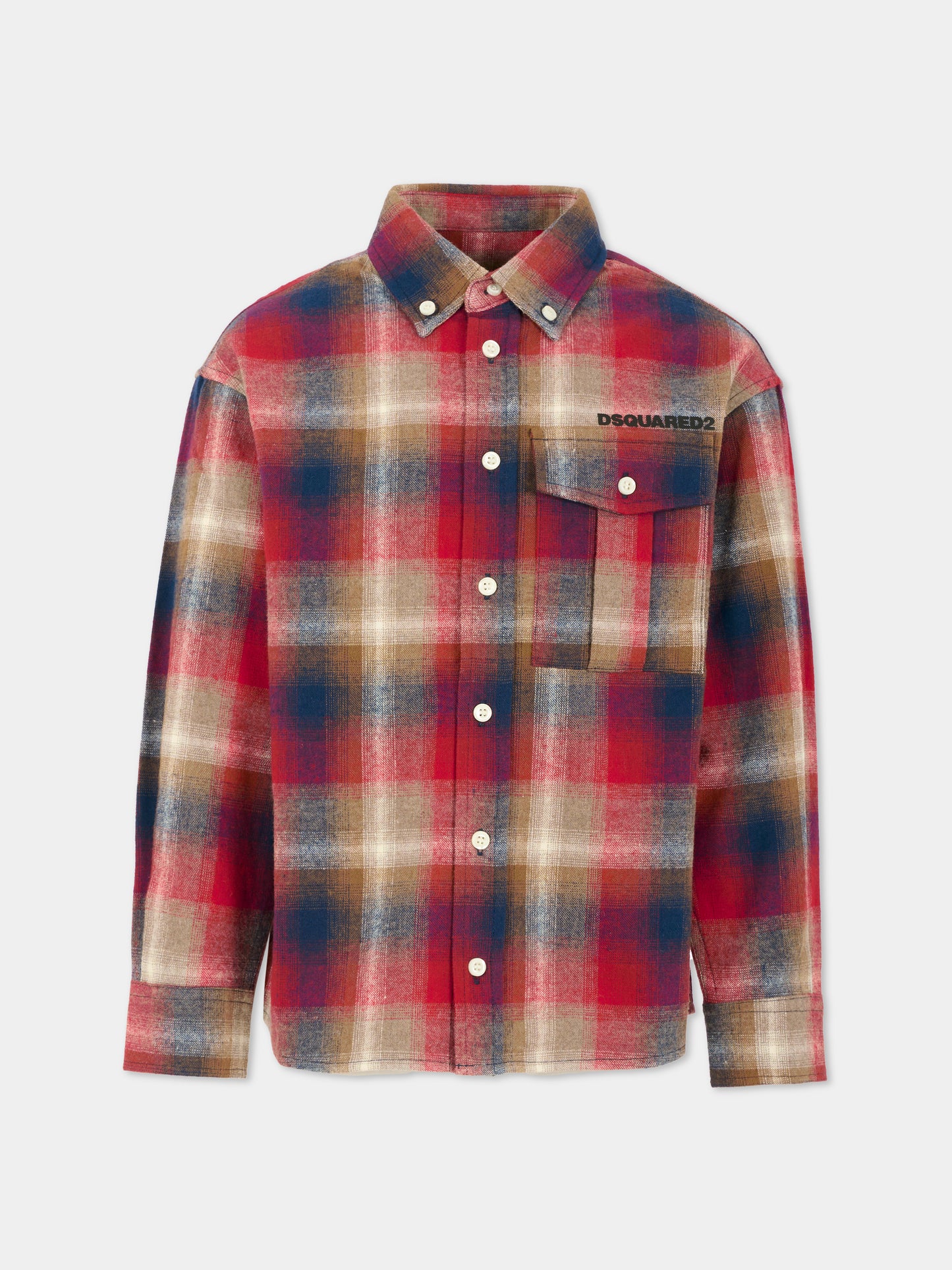 Camicia blu per bambino con logo,Dsquared2,DQ3075-D0AED-DQ423