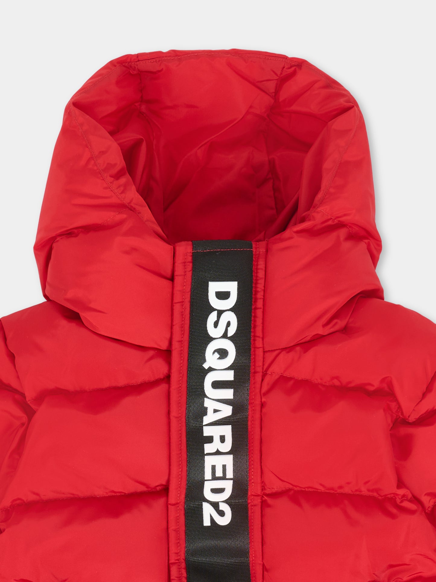 Piumino rosso per neonato con logo,Dsquared2,DQ3084-D00BN-DQ423