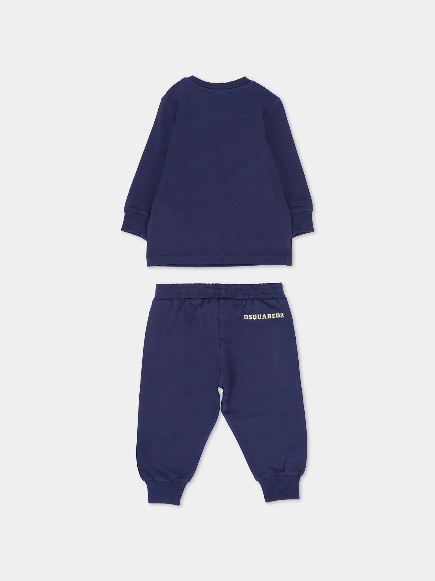 Pigiama blu per neonato con stampa paperi,Dsquared2,DQ3110-D008J-DQ864