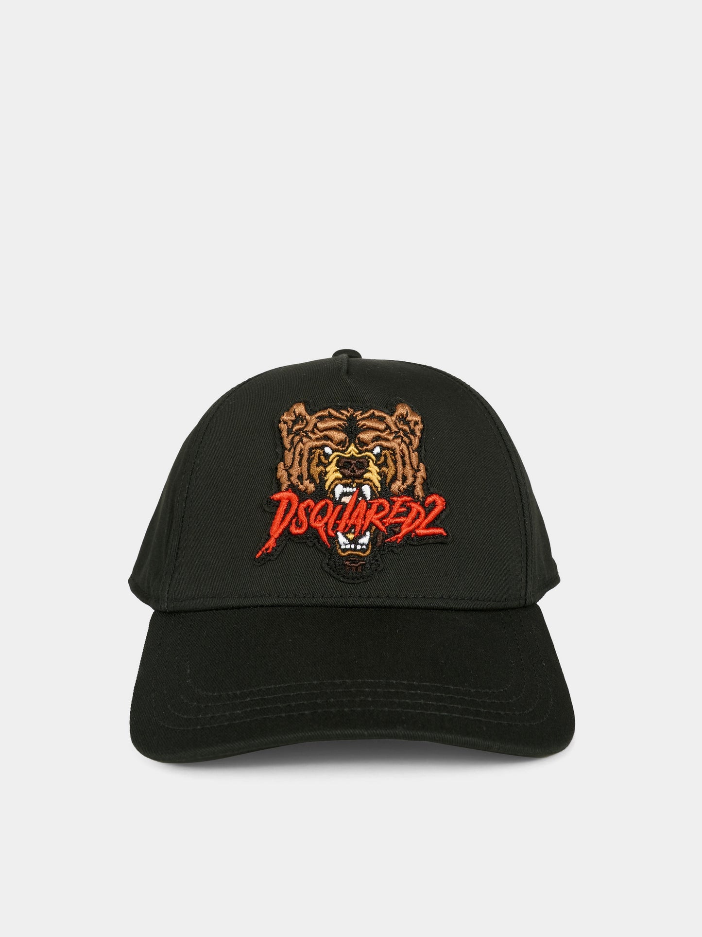 Cappello nero per bambino con logo rosso,Dsquared2,DQ3116-D00YT-DQ900