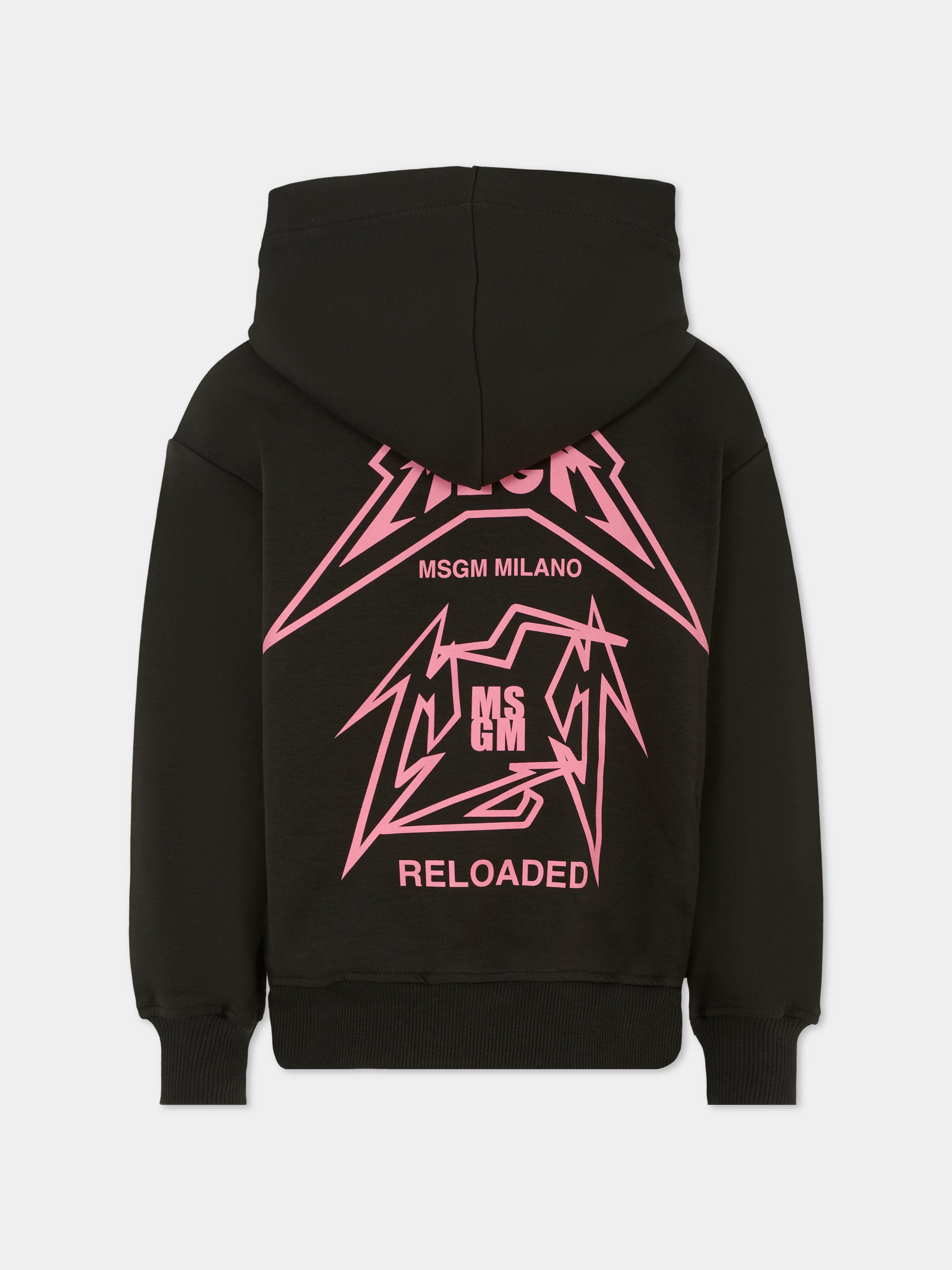 Felpa nera per bambina con logo,Msgm Kids,F5MSJGHS152 MS063